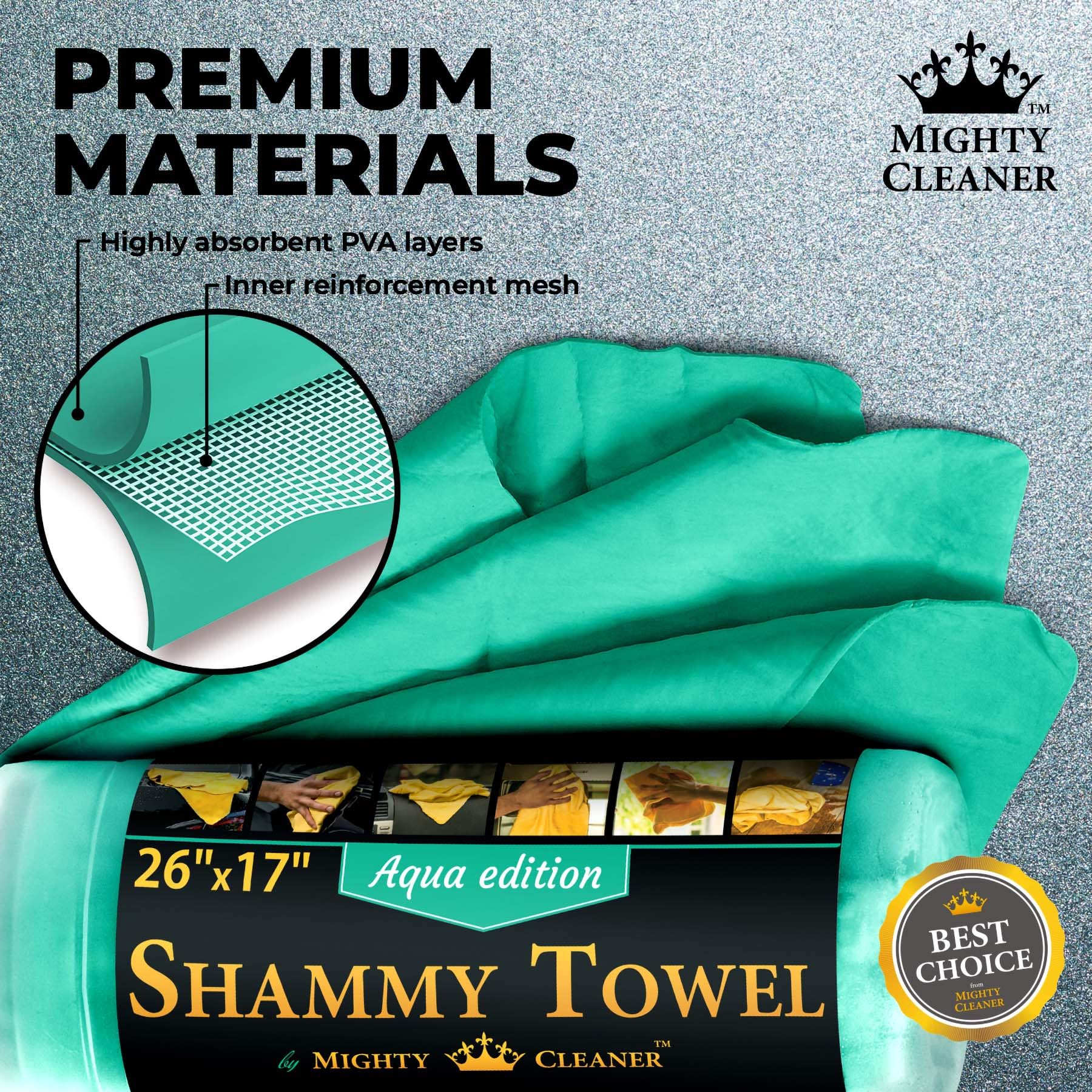 Premium Shammy Cloth For Car Drying - (26   X17   ) - Super Absorbent Reusable Chamois Towel For Car - Scratch-Free Shammy Towel