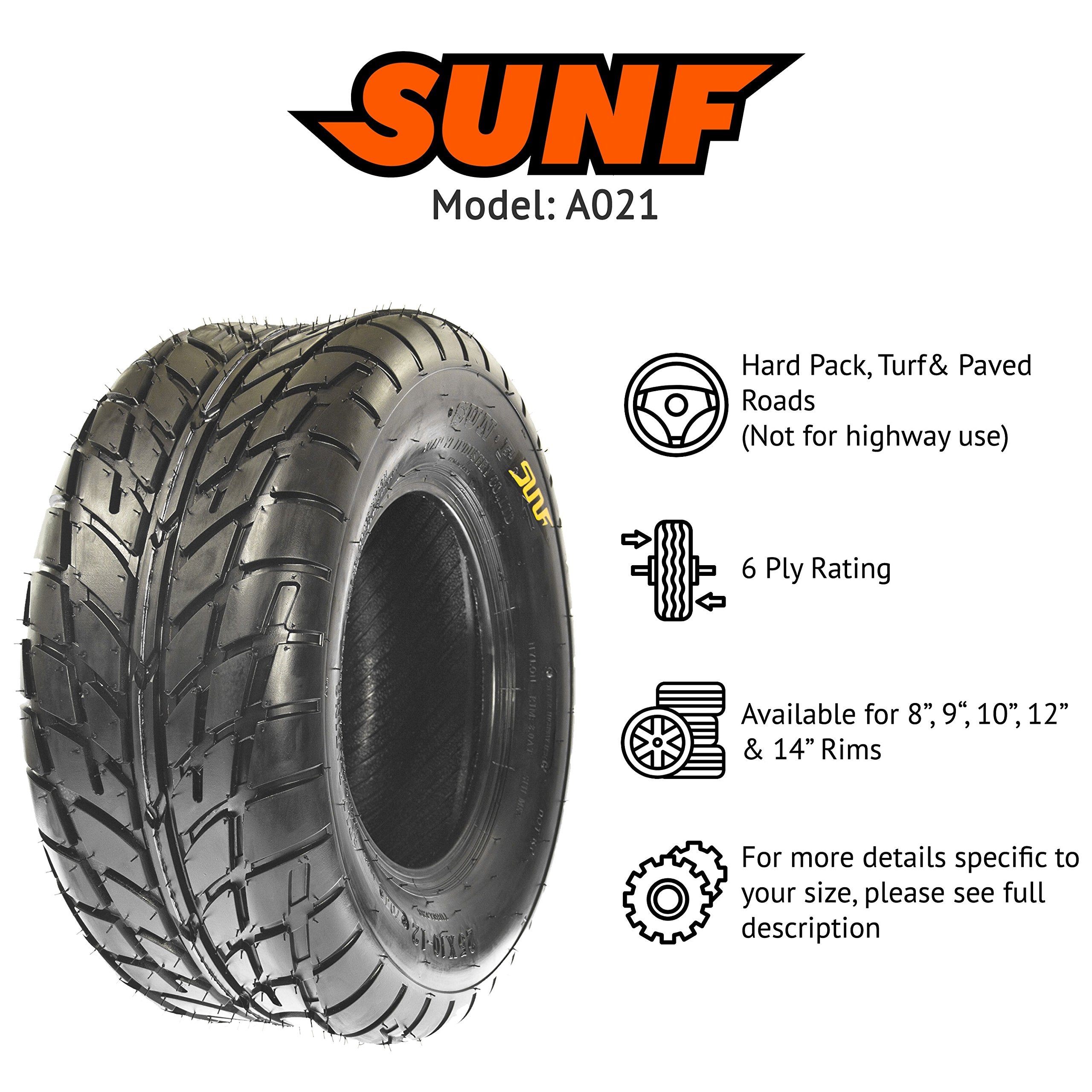Sunf 18X9.5-8 18X9.5X8 Hardpack Race Sport Atv Utv Tire 6 Pr A021 - Set Of 4