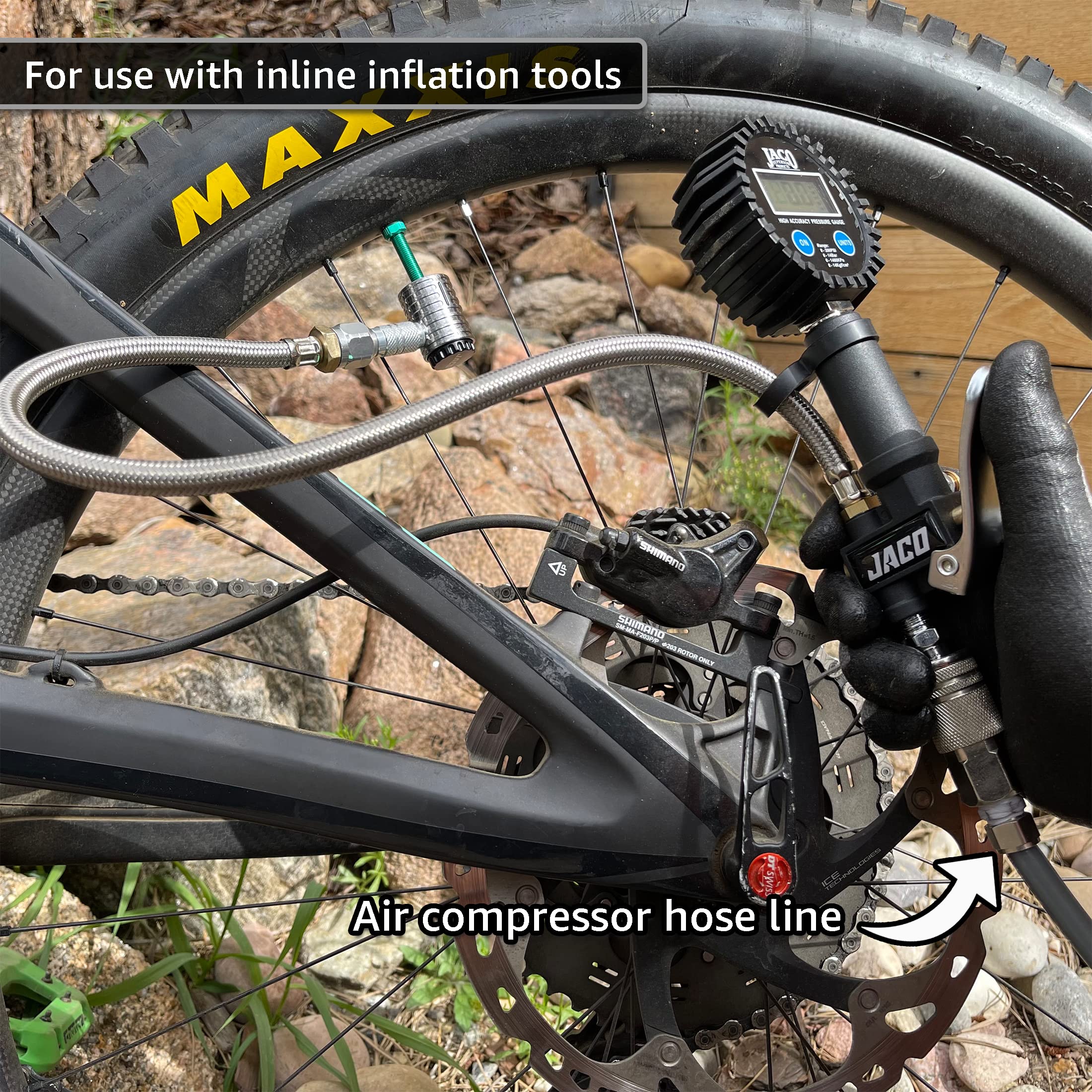 Jaco Lightning Xp Locking Presta Air Chuck For Bike Tires - 1/4' F-Npt (Open Flow) | Quick-Connect Presta Attachment For Tire Inflators (Patented)