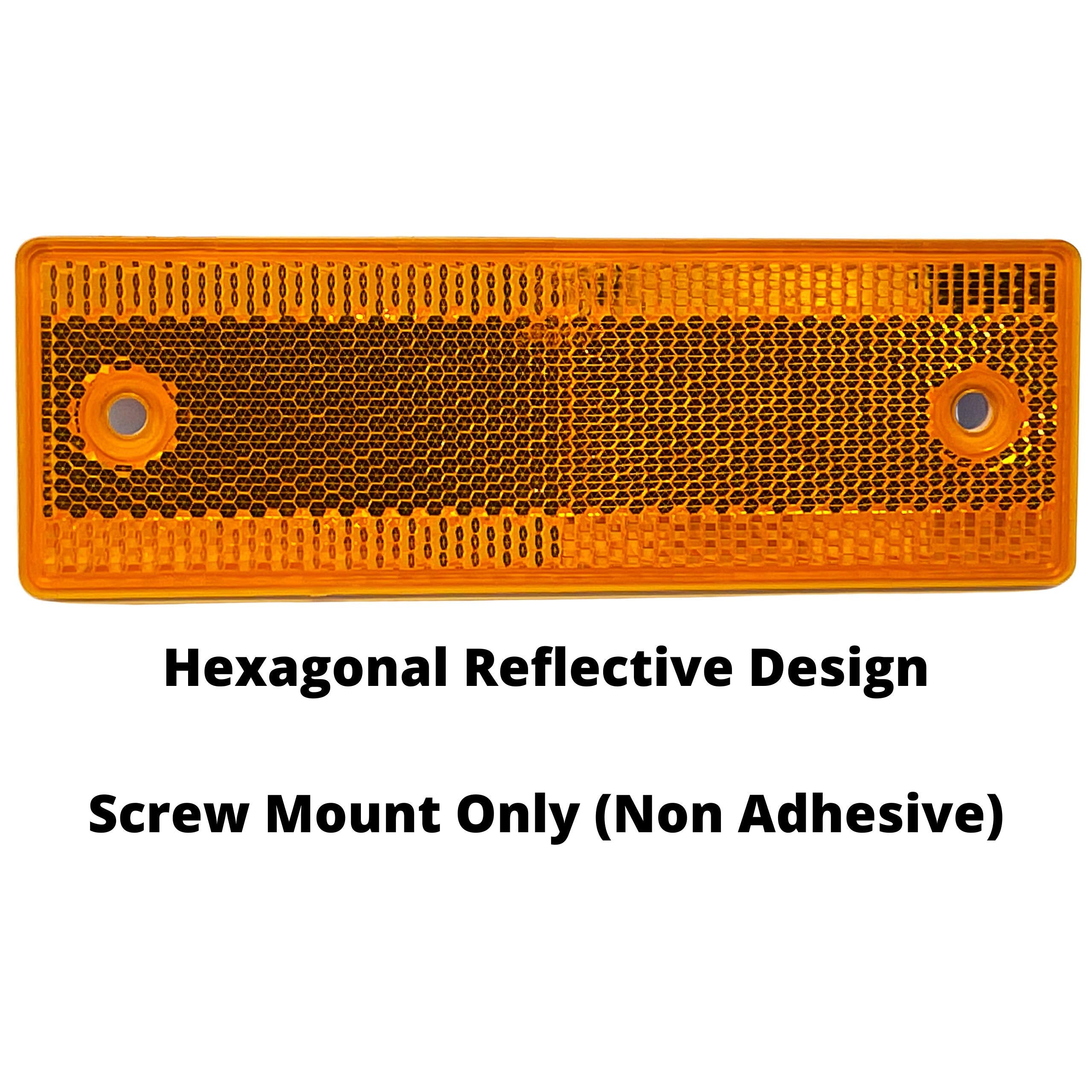All Star Truck Parts] 10x Amber Class A 150mmx50mm (6''x2'') Rectangular Reflector Screw Mount 10 Pack for Trailers Trucks Autom