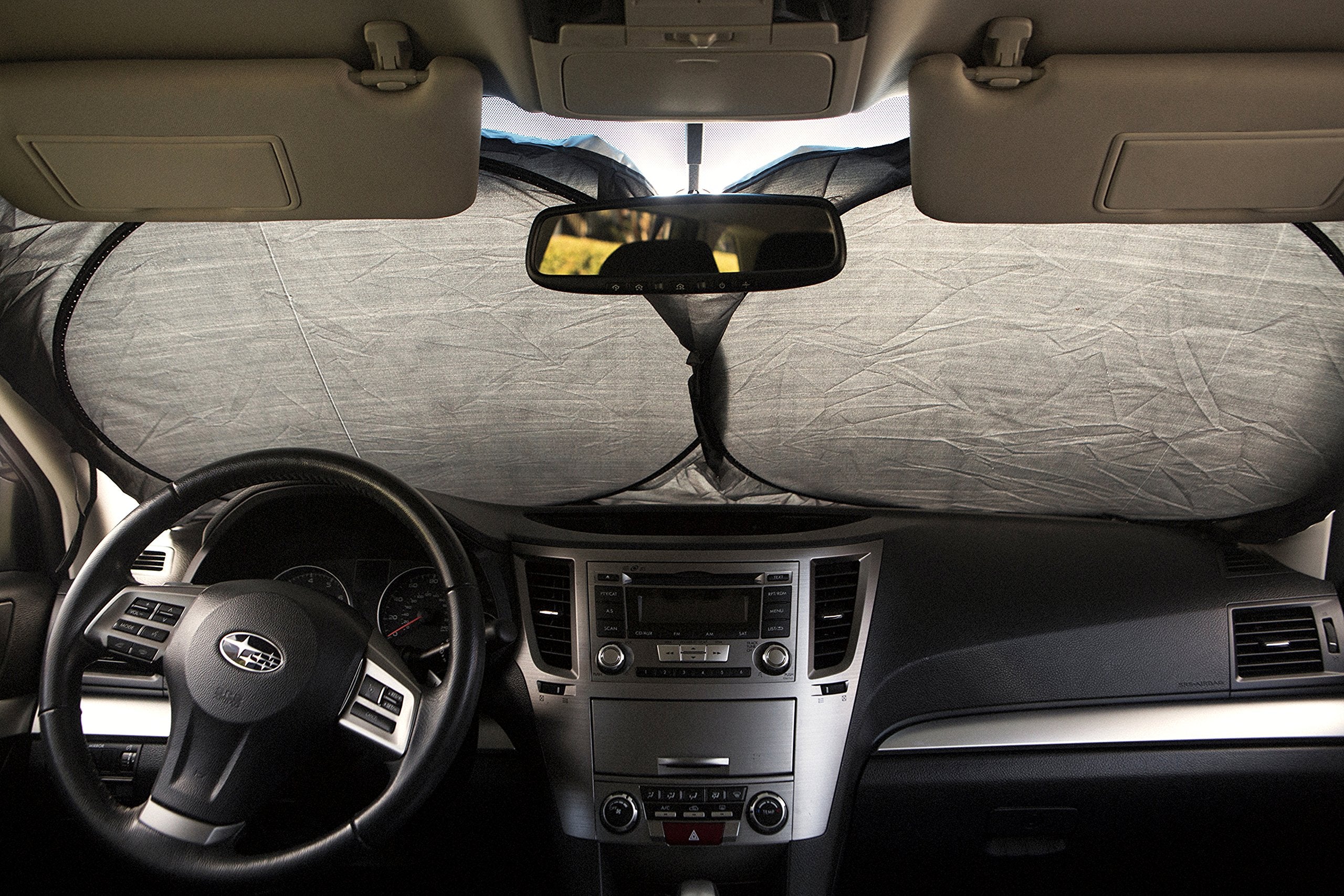 Car Windshield Sunshade Jumbo (63'' X 35'') For Car Truck Suv - Uv Protector Shields Auto & Keeps Vehicle Cooler - Easy To Use L