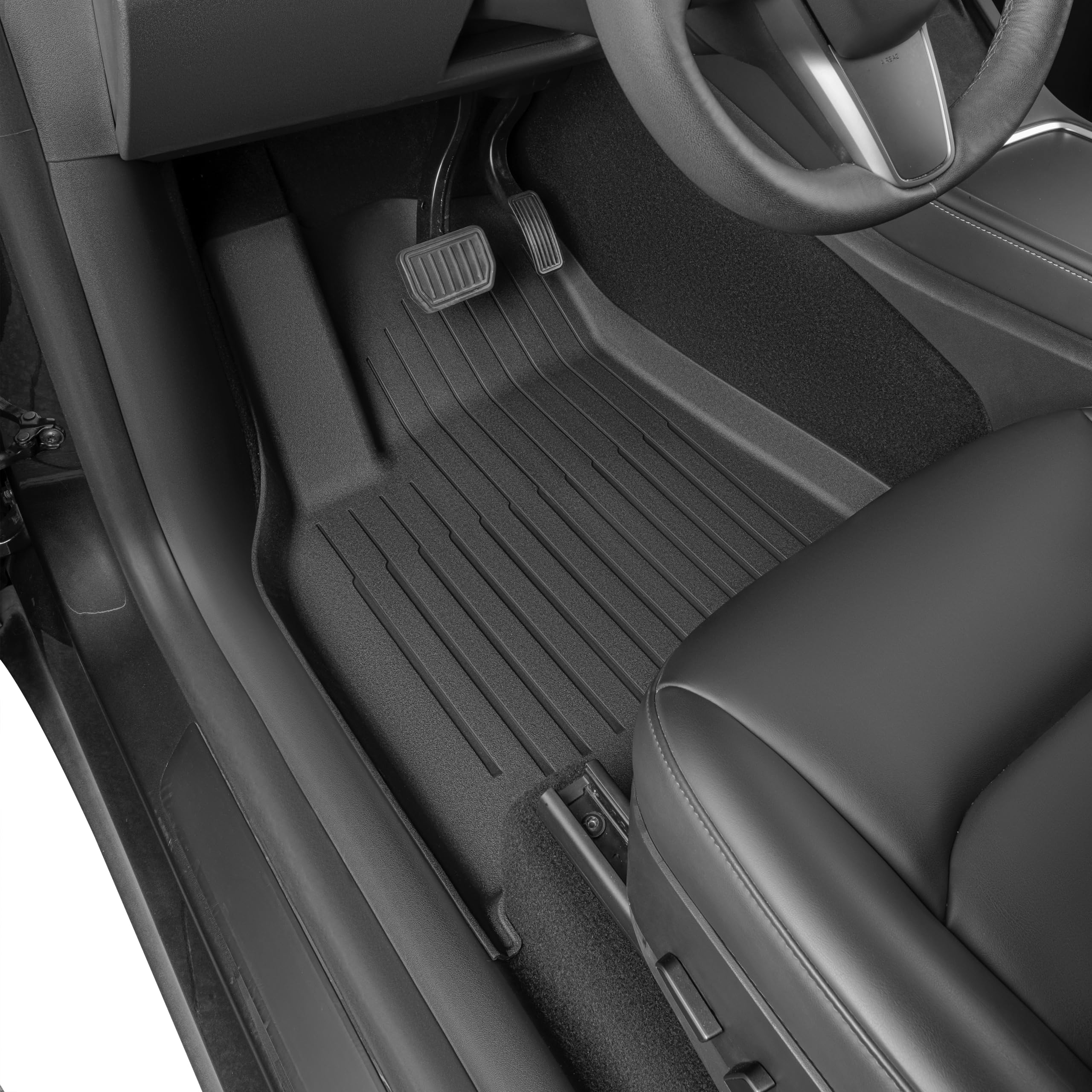 Super Liner Floor Mats For Tesla Model Custom Fit 2021-2025-5Seat Full Set 6*Pcs All-Weather Cargo Liner Rear Cargo Tray Trunk F