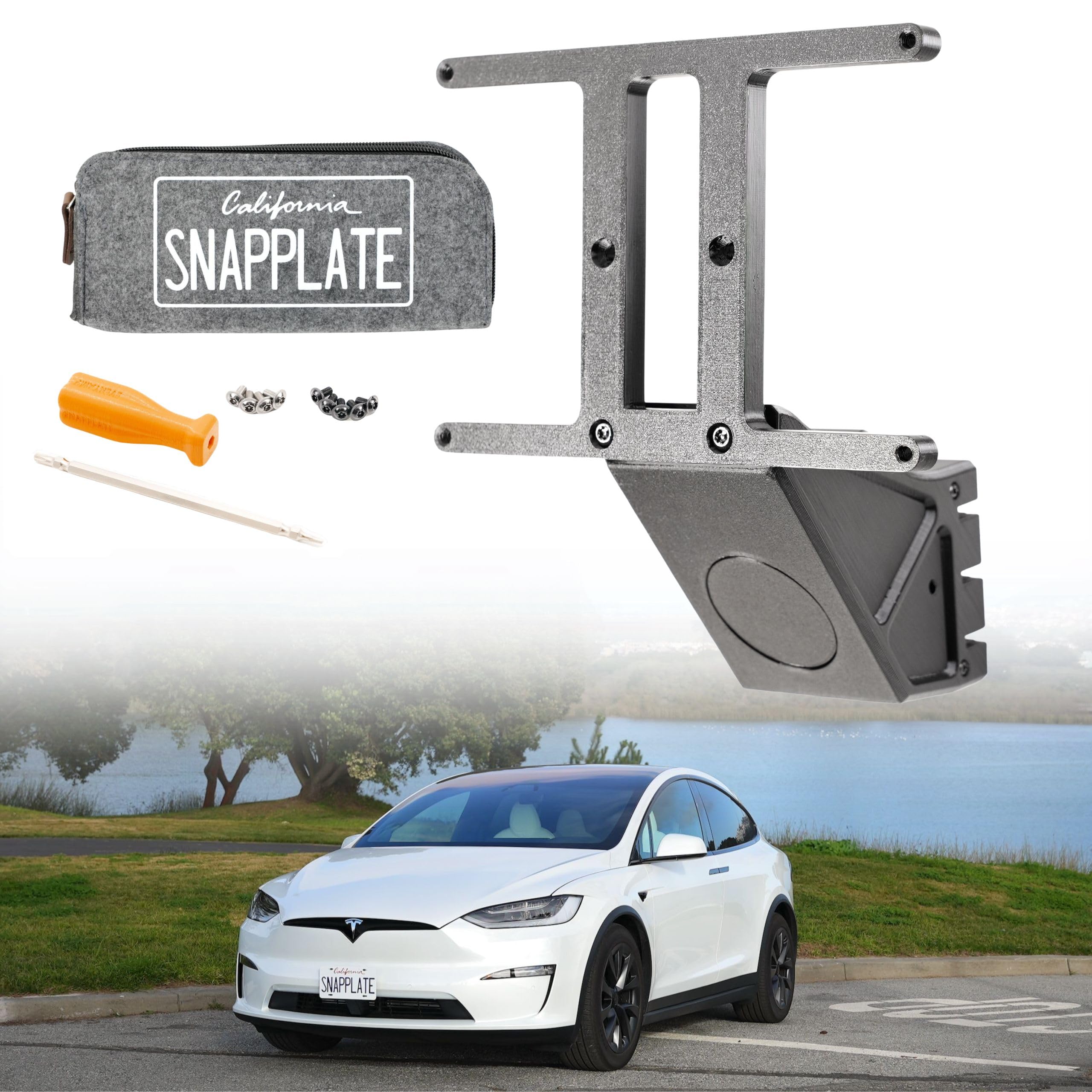 SnapPlate+ Front License Plate Holder - Strength-Optimized, Anti-Theft, Removable, Height-Adjustable, USA Made - for Tesla Model