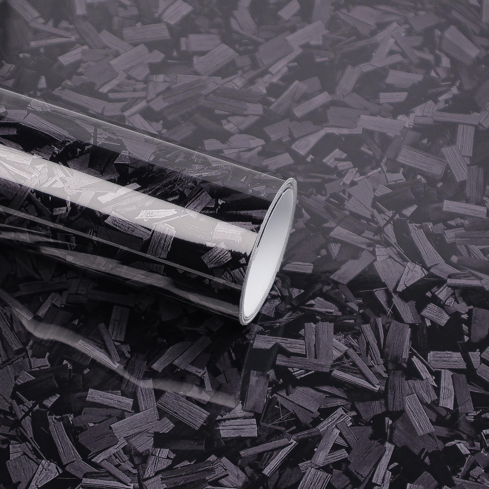 Lypumso Black Forged Carbon Fiber Vinyl Wrap, High Gloss Car Wrap Vinyl Film With Bubble Free Air Release Technology Diy Auto De