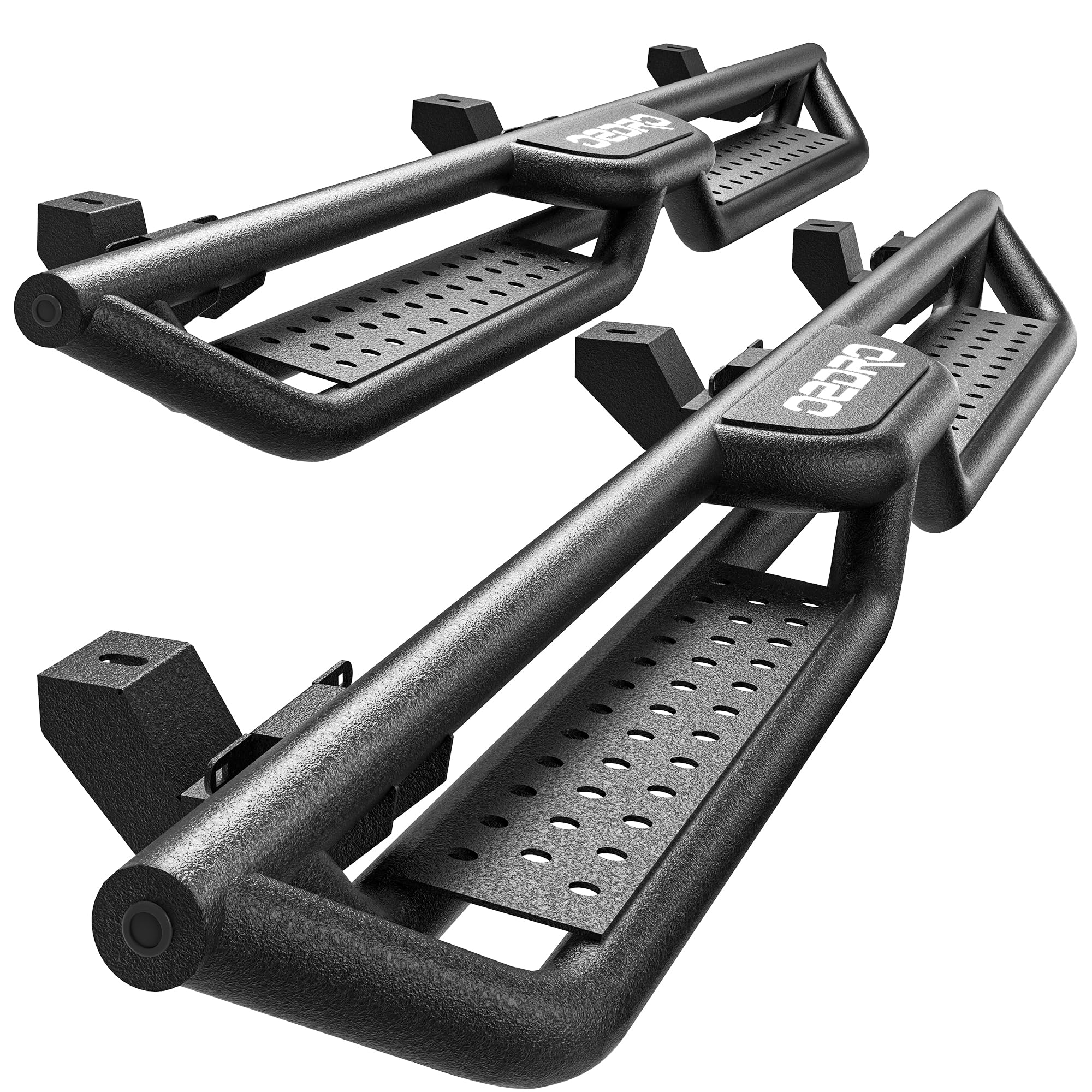 Oedro Running Boards With Two Stairs Design All-Steel Build, Bolt-On Side Steps Compatible With 2018-2025 Jeep Wrangler Jl 4 Doo