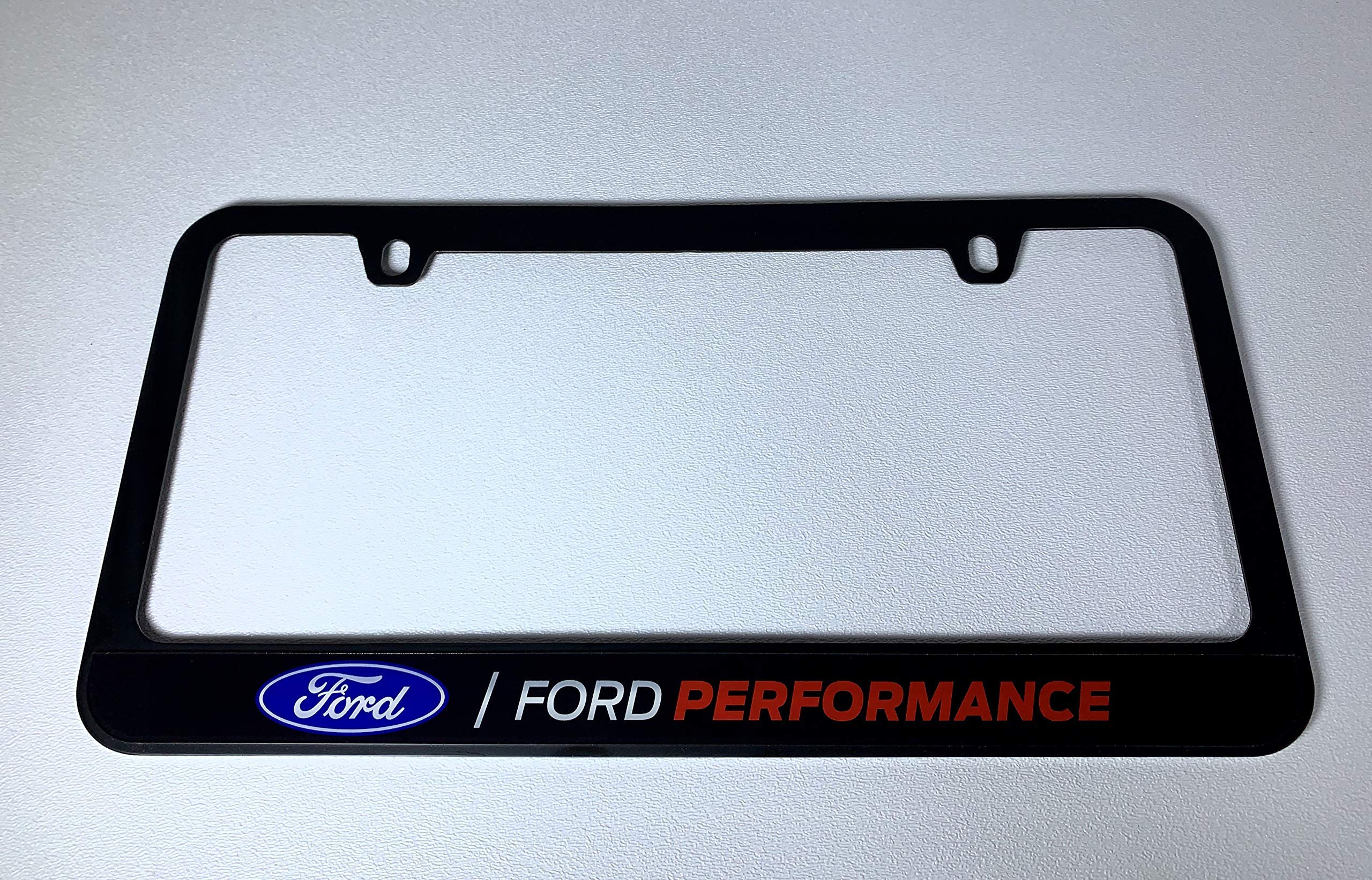 Eurosport Daytona Black License Plate Frame- Ford Performance L/W Uv Direct On Black Acrylic