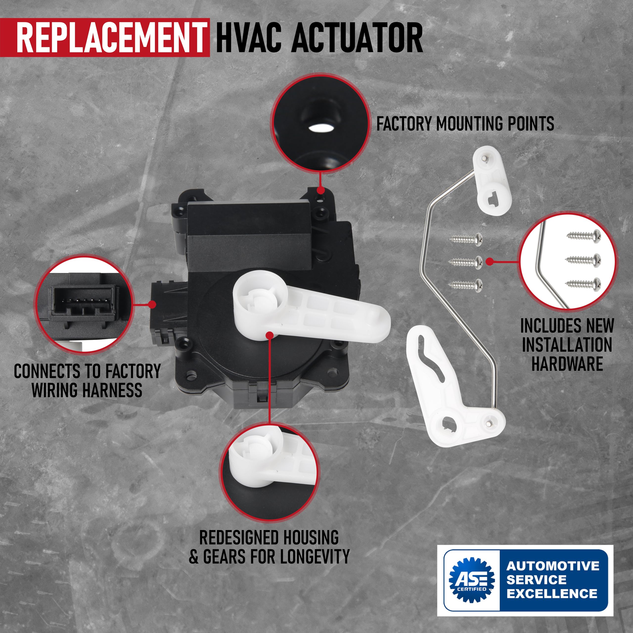 Hvac Air Blend Door Actuator Replacement By Aa Ignition - Passenger Side - Compatible With Ford & Lincoln Vehicles - 2007-2014 E