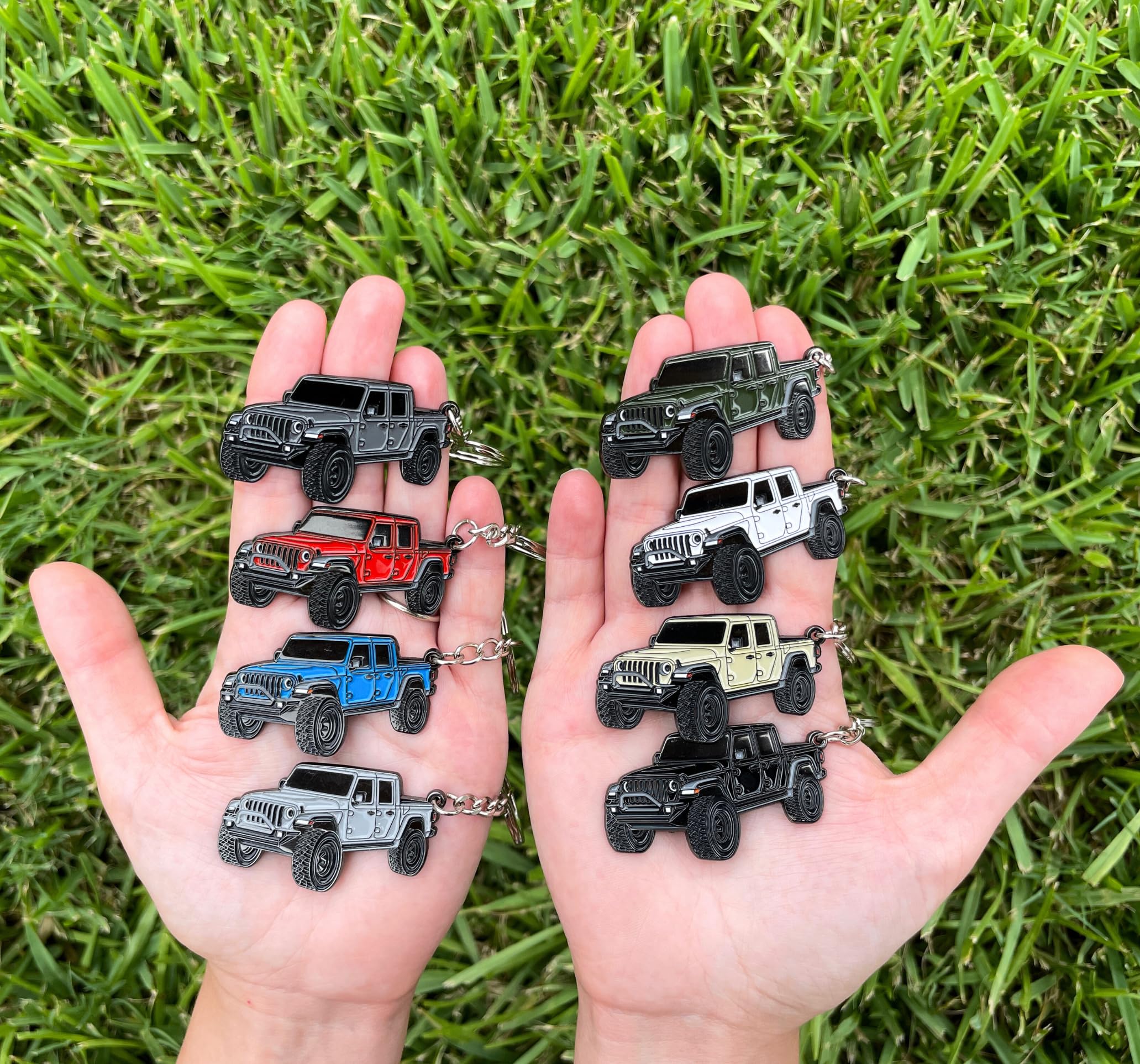 FOUR WHEEL BEAST Jeep Gladiator Keychain - Officially Licensed Jeep Accessories Key Chain Fob Cover Mods 2020-2024 (White)