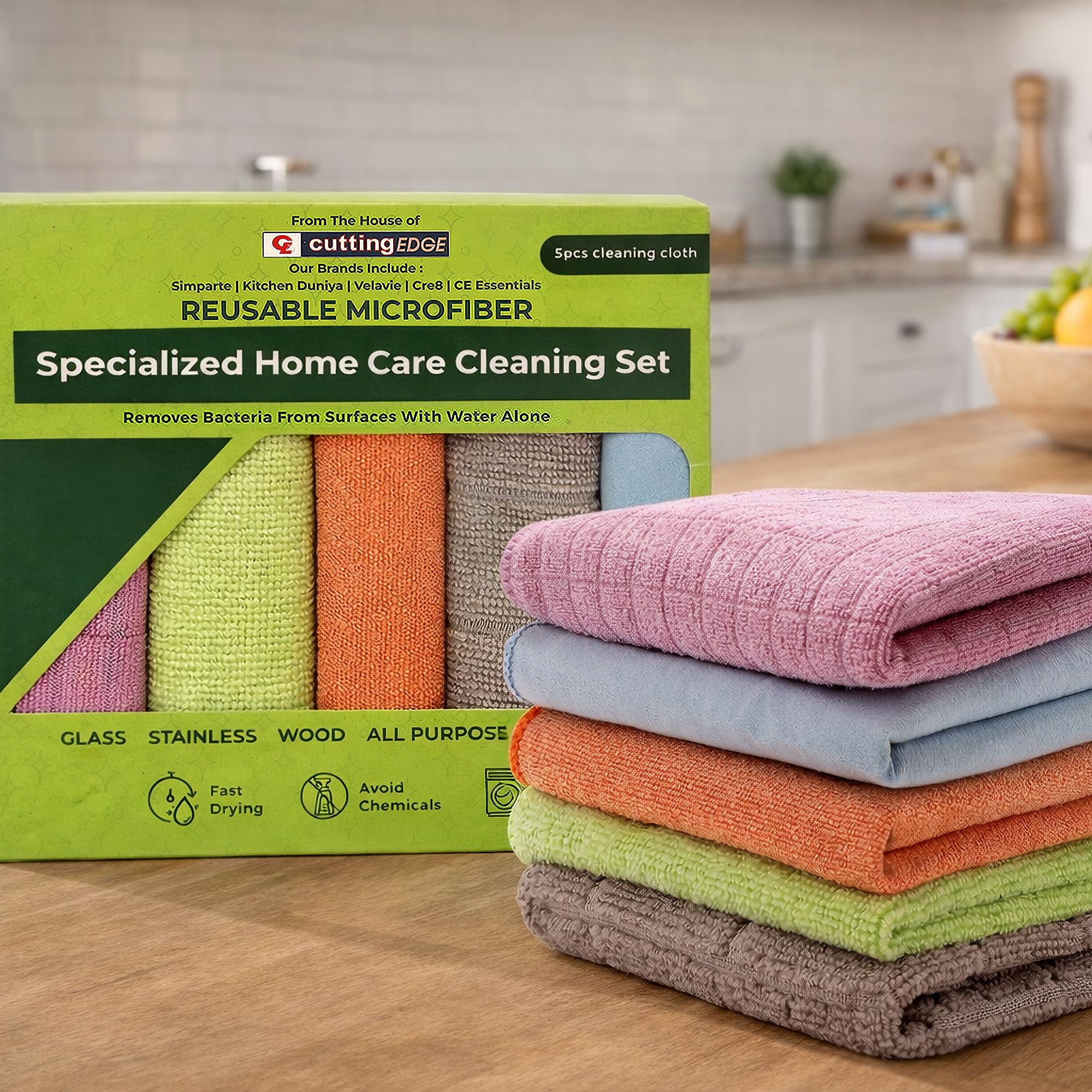 Cutting EDGE 200300 GSM High Performance Kitchen Towel, 30x30cm(Set of 5)