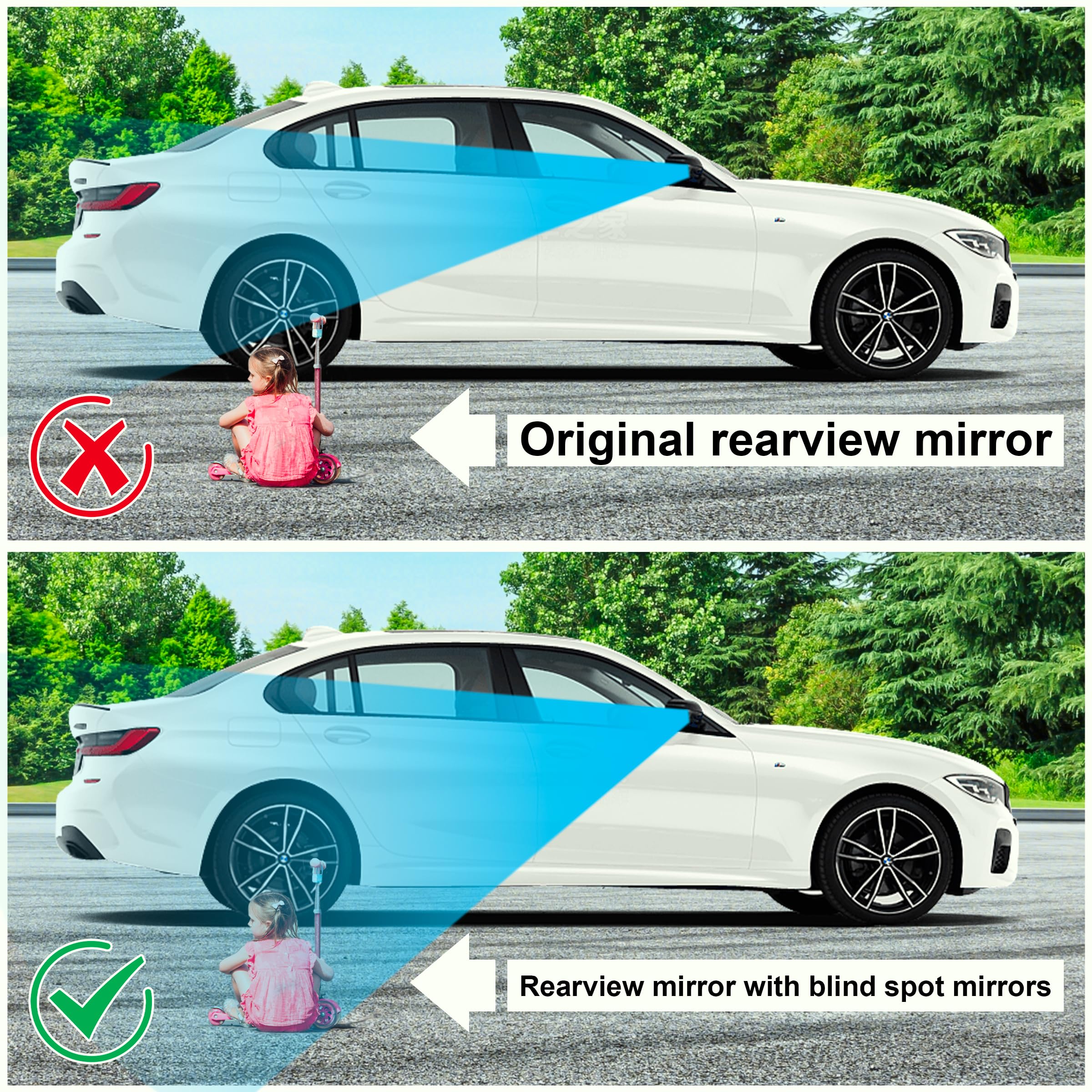 8 Pcs Blind Spot Mirrors for Car, 1.97 Round HD Convex Mirror, 360 Wide Angle Side View Mirror with ABS Housing for a wide range