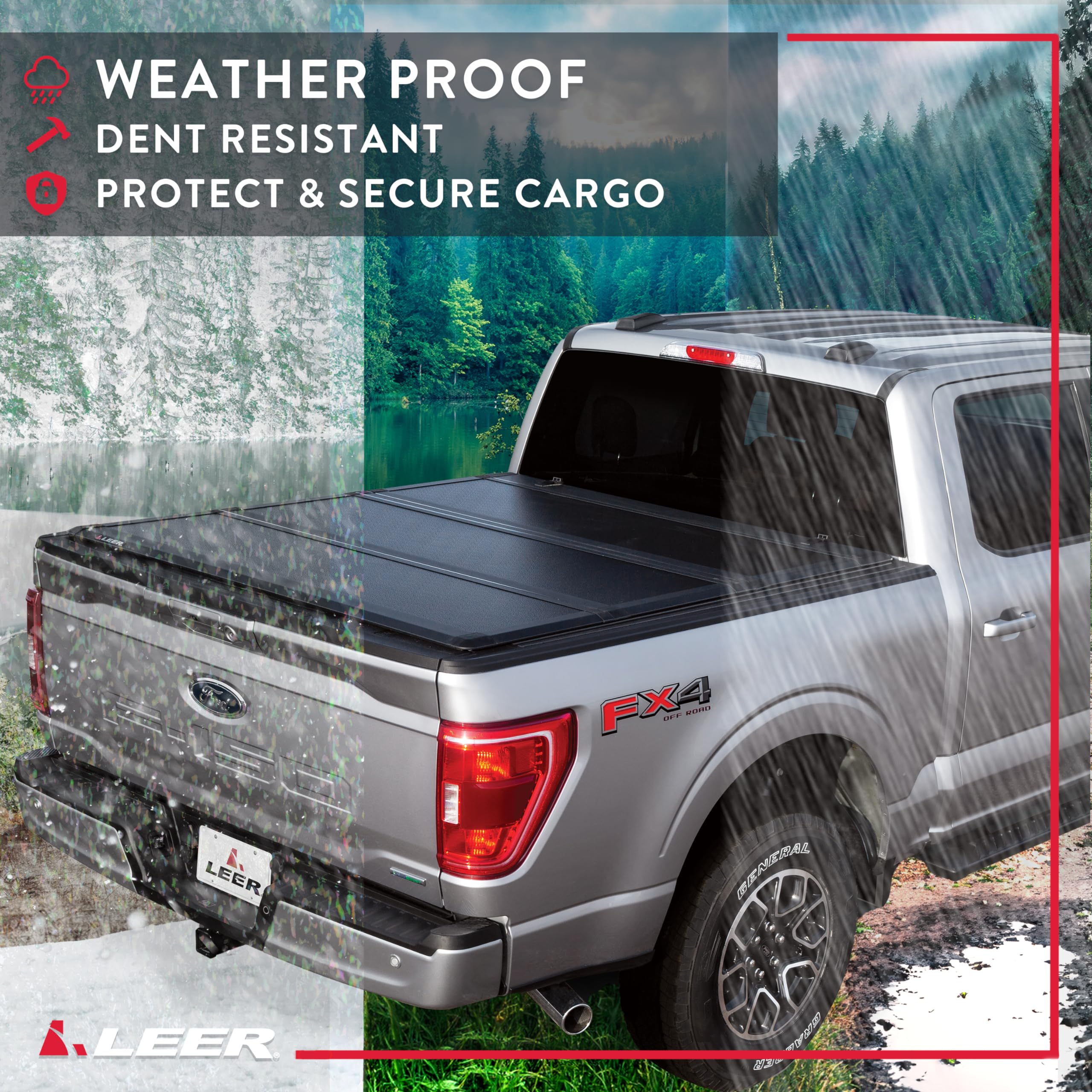 Leer Hf650M Quad-Folding Truck Bed Tonneau Cover, Fits Toyota Tundra With Or Without Track System, Years 2007-2021, 5'6'' Truck