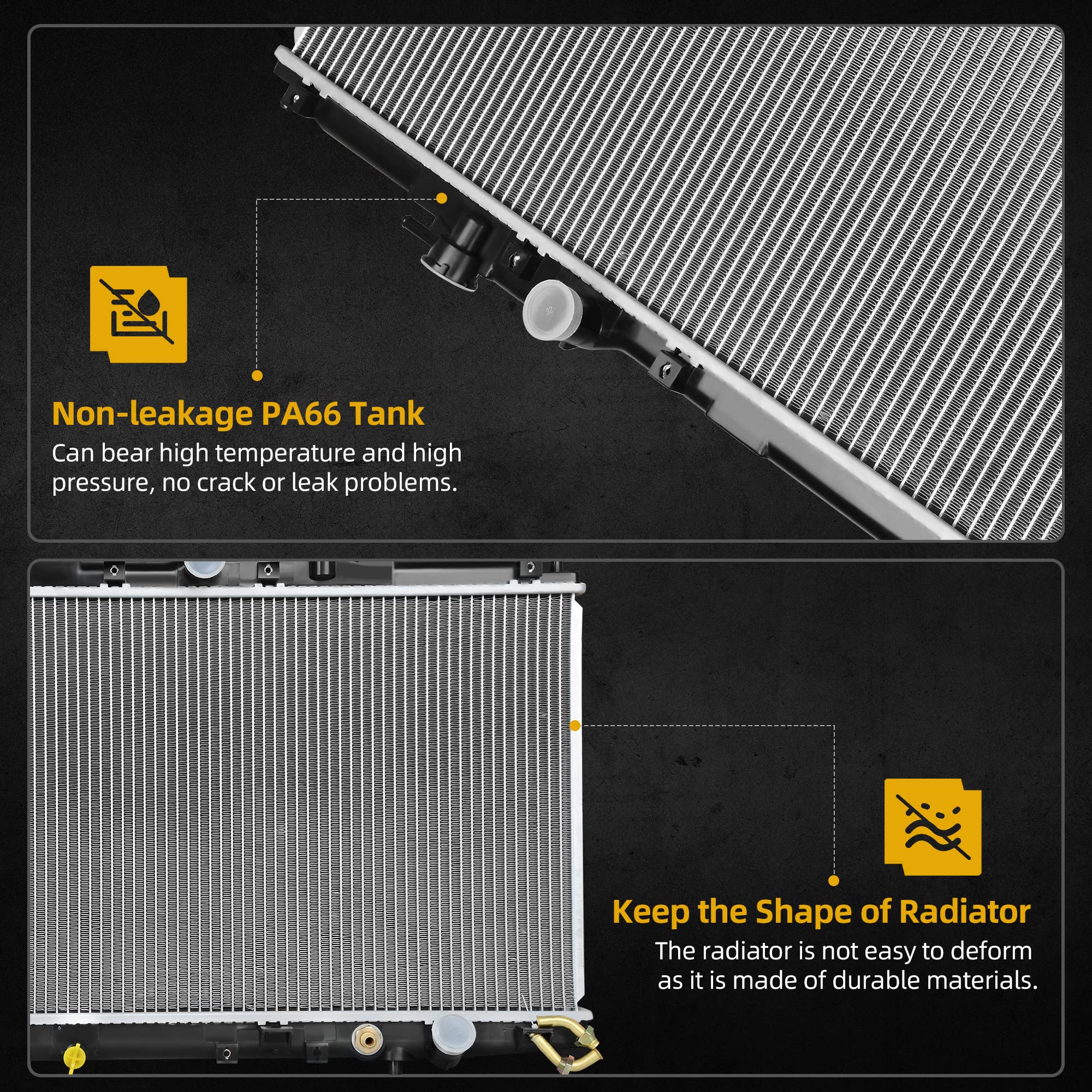 Dwvo Radiator Complete Radiator Compatible With 2006-2015 Civic K20Z2/Z3 R18A1/A4/A9/Z1 19010Rnba01 19010Rnbc51 1.8L 2.0L