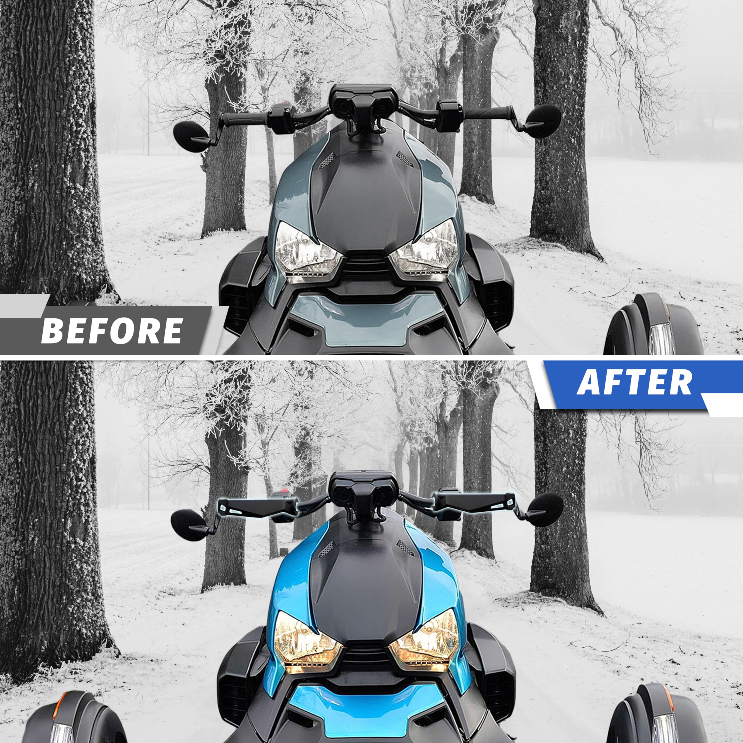 LDETXY Aluminum Handguards for Can Am Ryker, Black Hand Guards Protector Kit for Can-Am Ryker 600 900 Sport & Rally Edition Acce