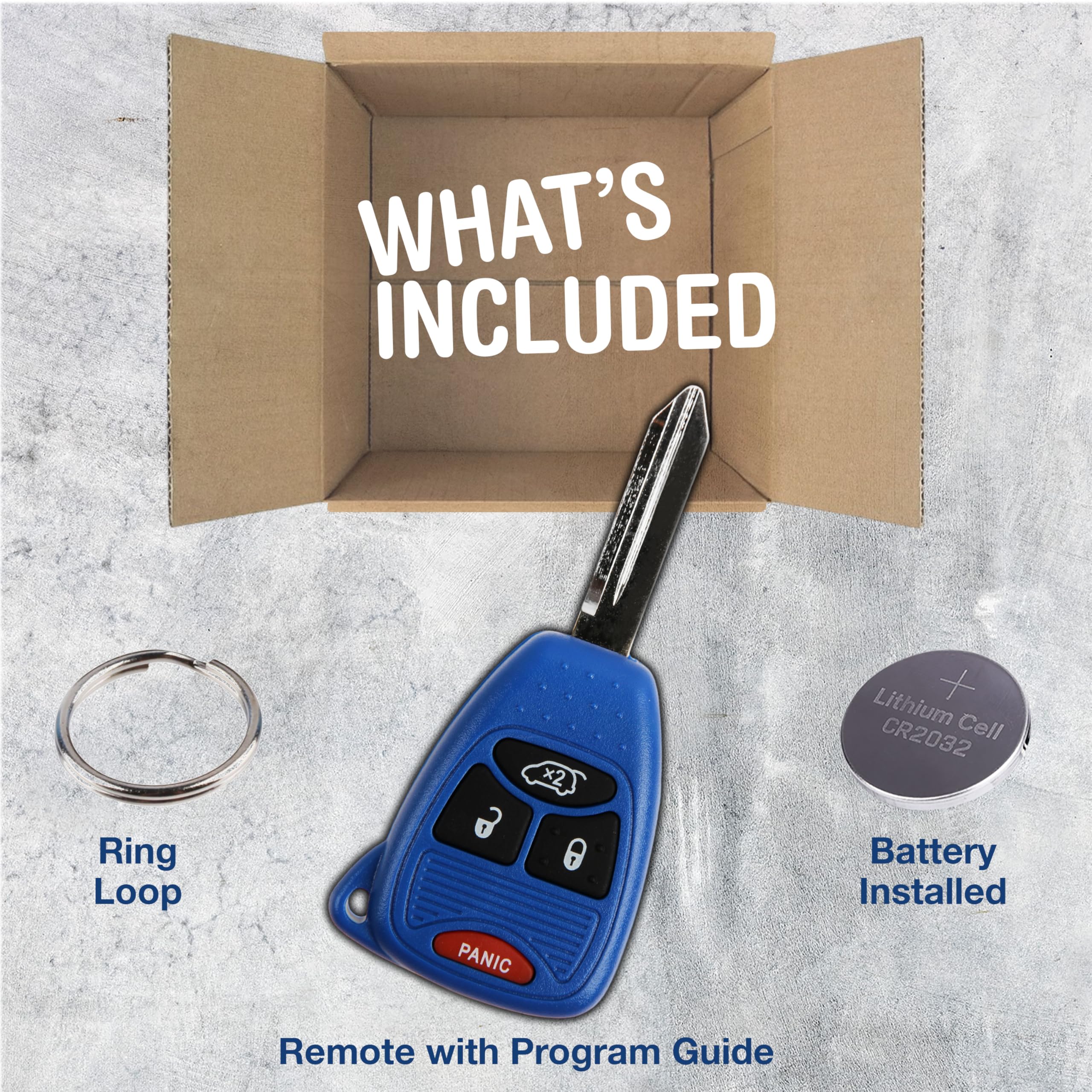 Keylessoption Keyless Entry Remote Control Uncut Car Key Fob Replacement For Oht692427Aa Kobdt04A Blue