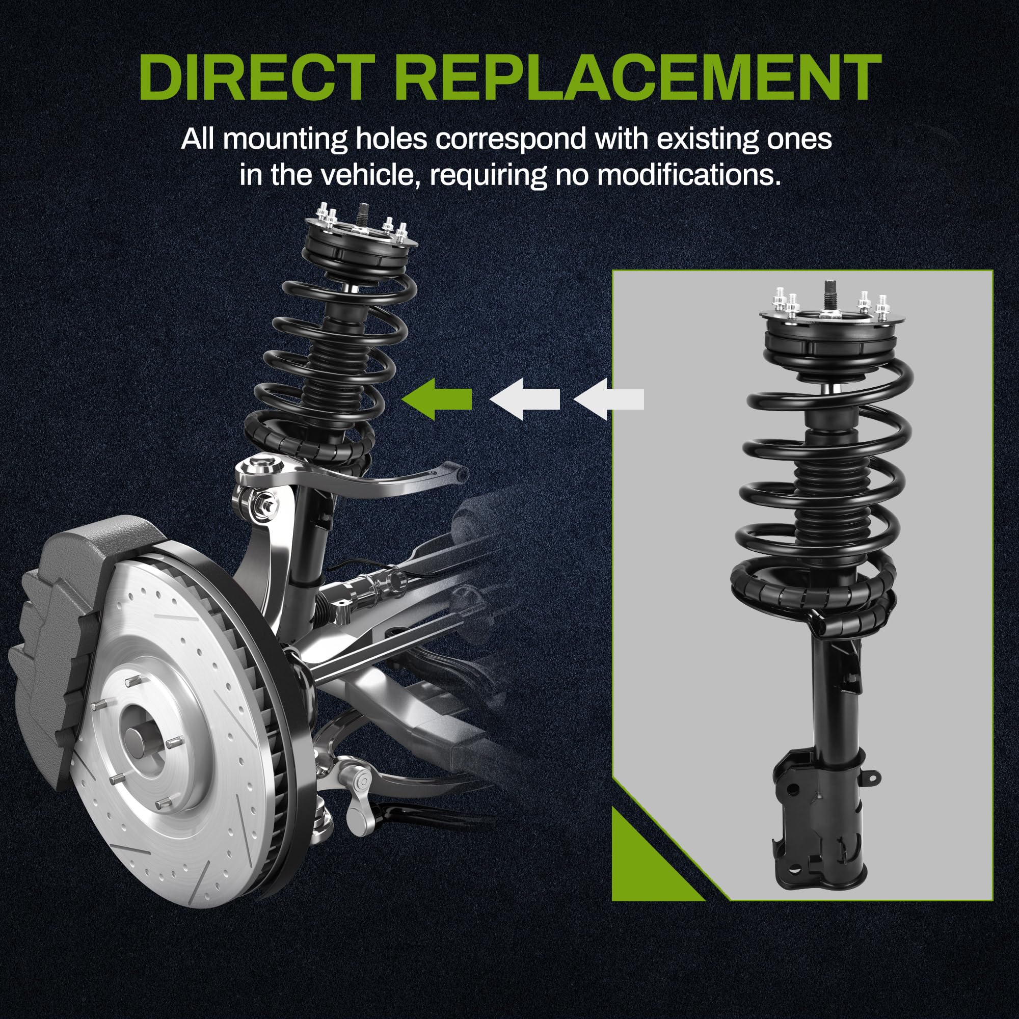 Autosaver88 Rear And Front Pair Complete Struts Shocks Assembly Compatible With 2005-2010 Ford Mustang