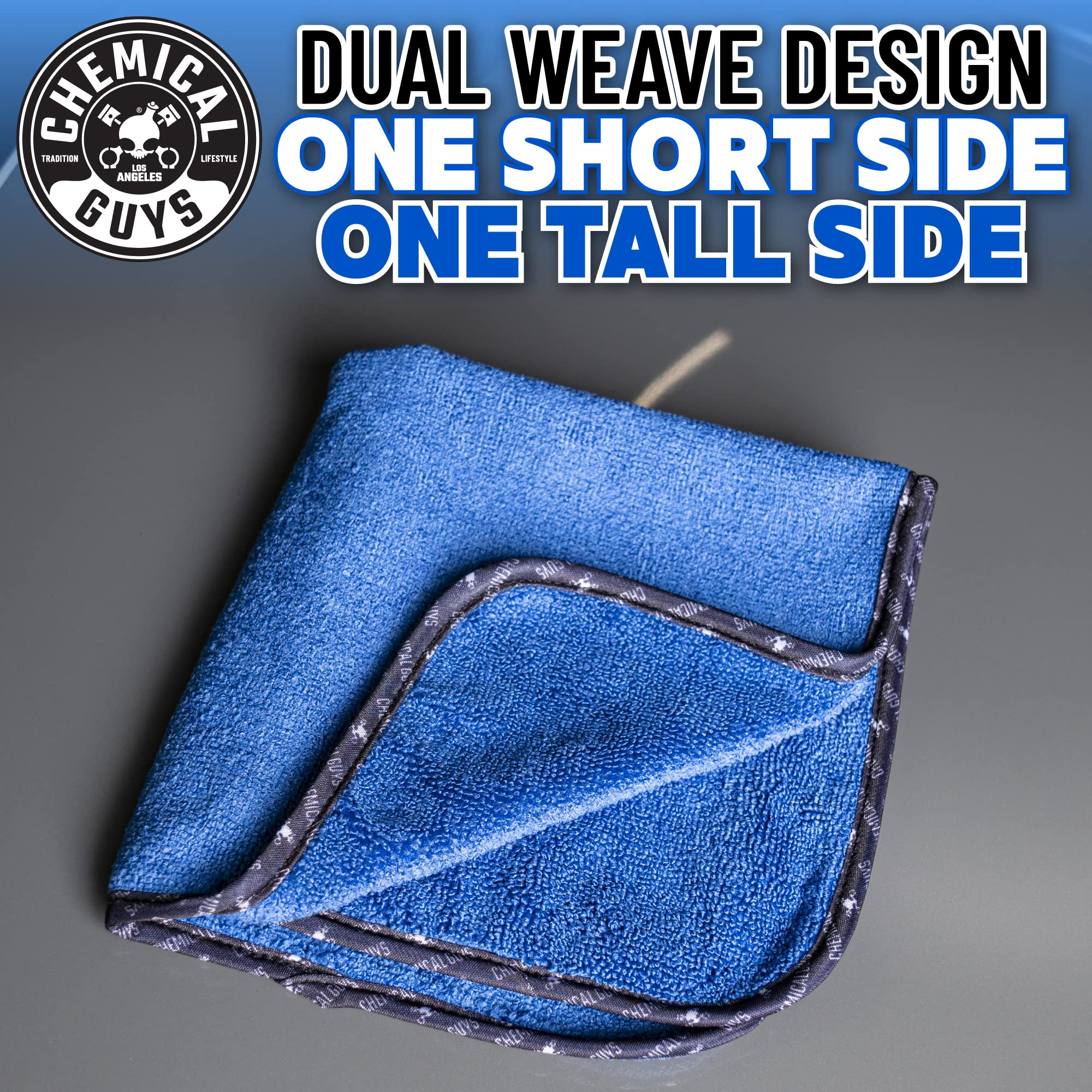 Chemical Guys Mic110003 Professional Grade Premium Microfiber Towels, Blue (16 Inch X 16 Inch) (Pack Of 3) - Safe For Car Wash,