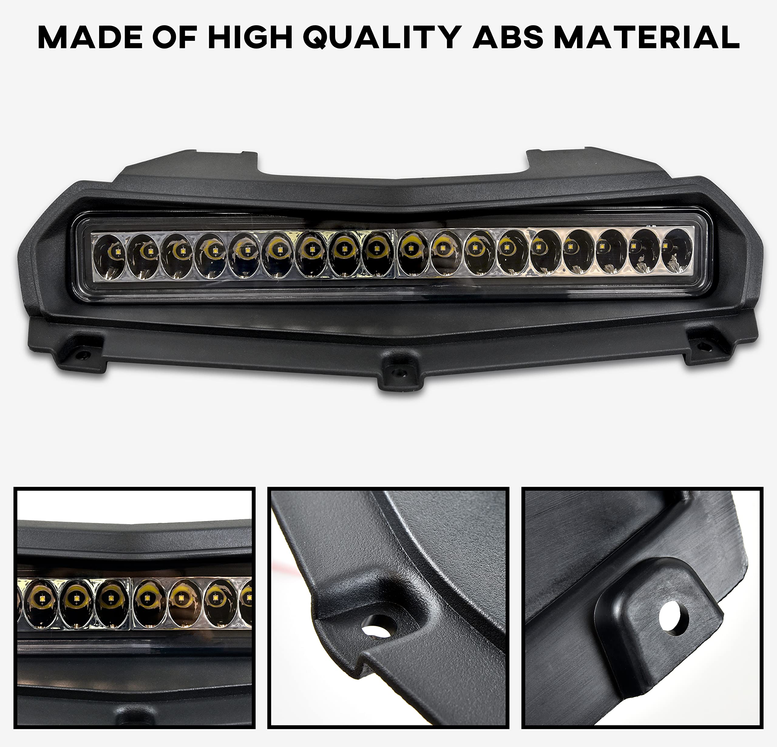 Sautvs Led Hood Scoop Light For Yamaha Rmax 1000, Front Auxiliary Spot Light Hood Panel Drl Scoop Light Compatible With Yamaha Wolverine Rmax2 Rmax4 1000 2021-2025 Accessories (1Pcs)