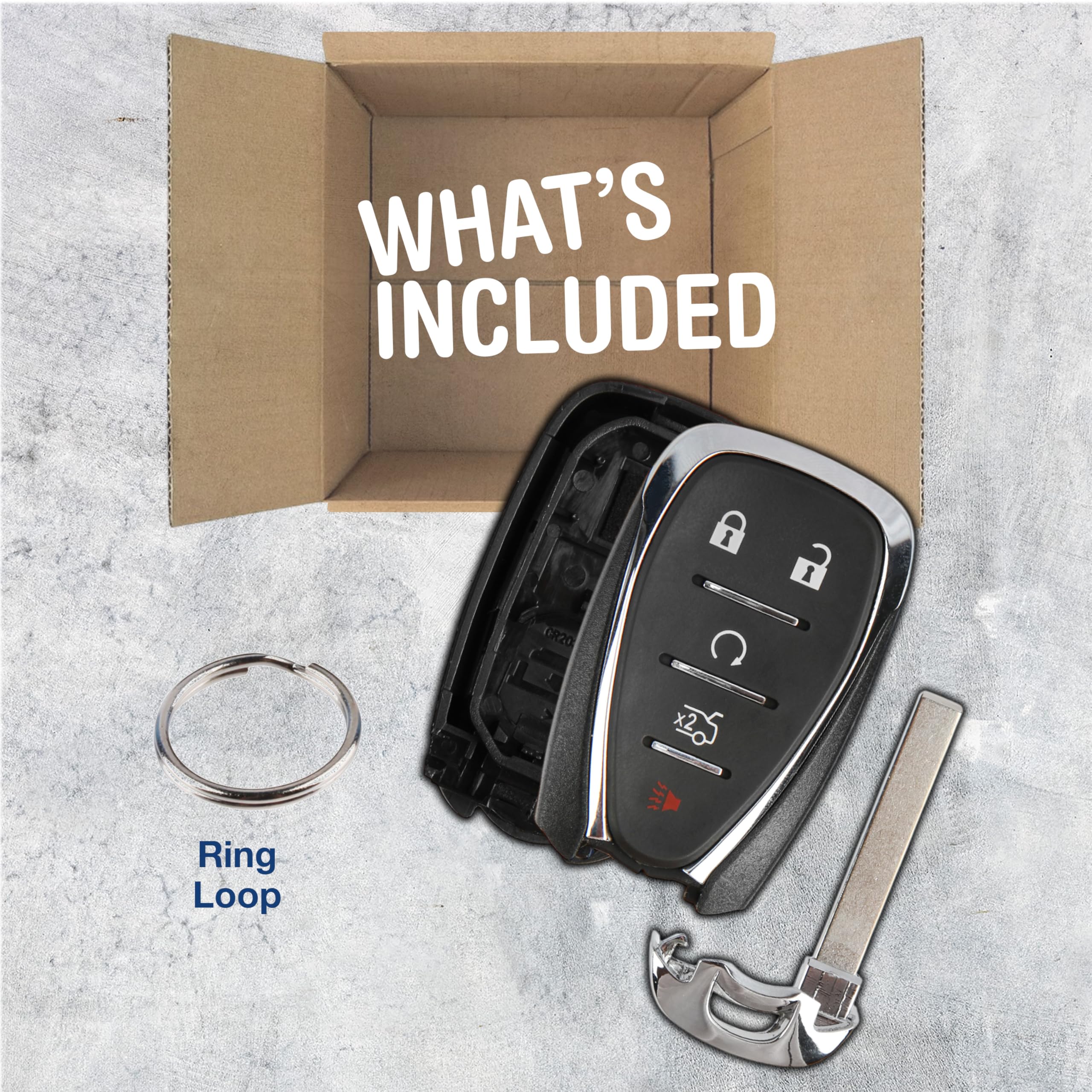 Keylessoption Key Fob Cover Case Replacement For 2016 2017 2018 2019 2020 Chevrolet Chevy Camaro Cruze Malibu Sonic Remote Shell