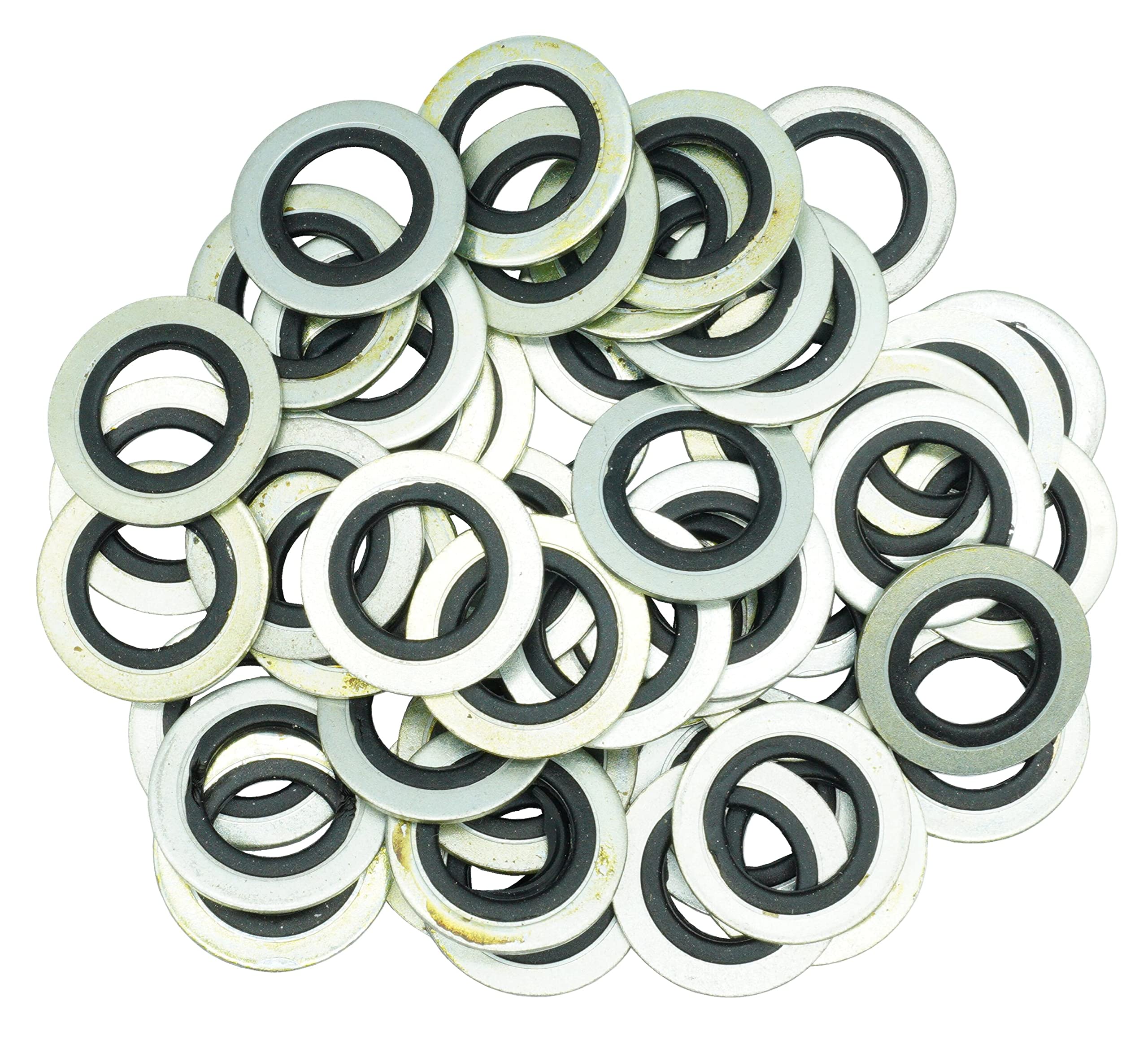 50Pcs Metal/Rubber Drain Plug Gasket, Fits 1/2Do, 9/16, M14 Replace 097-025, 65269, 097-828Cd, E0Fz-6734-A, E3Dz-6734-A, E9Dz-67