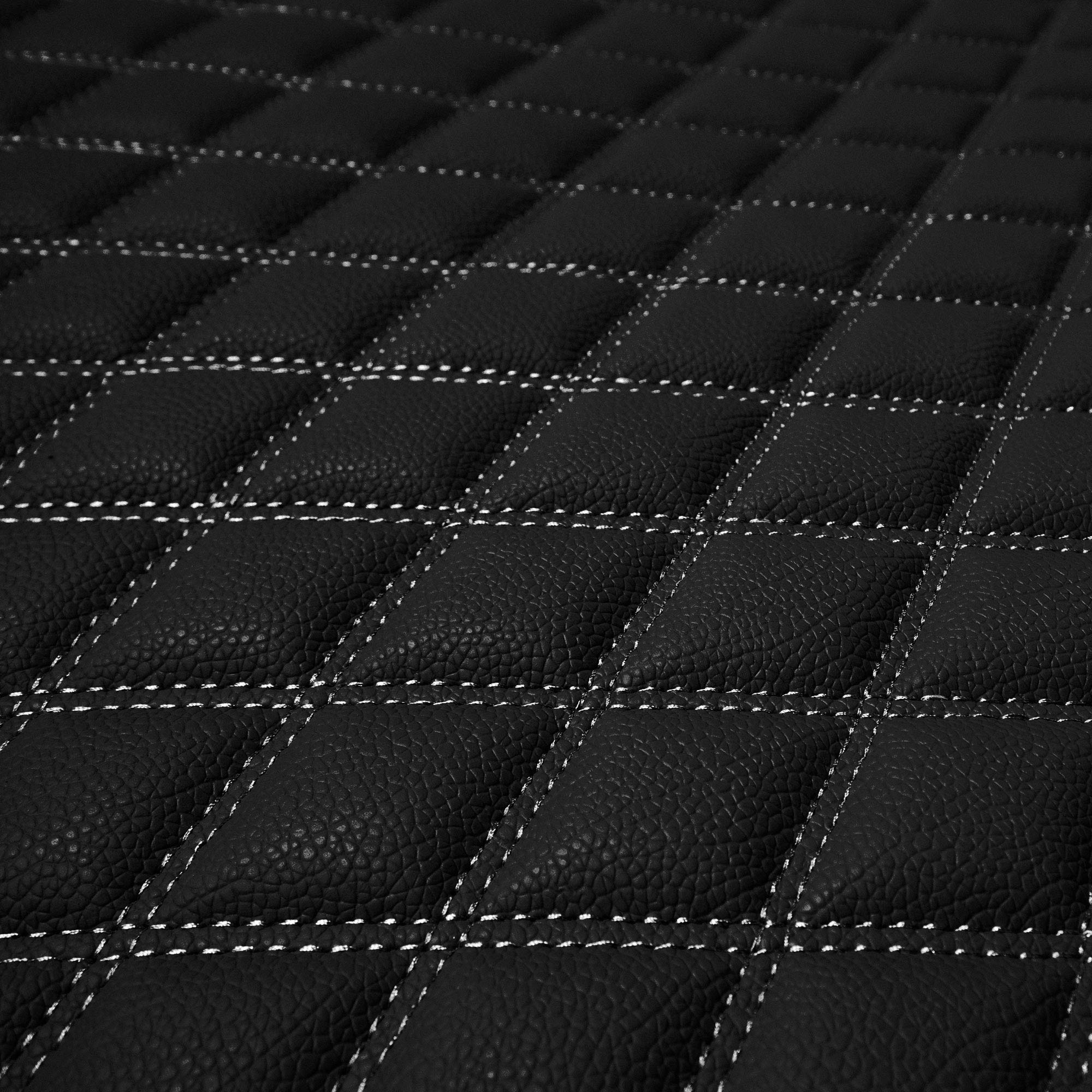 Fh Group F16501Black-46 Deluxe Heavy Duty Faux Leather Diamond Pattern Multi-Purpose Black Automotive Cargo Liner Fits Most Cars