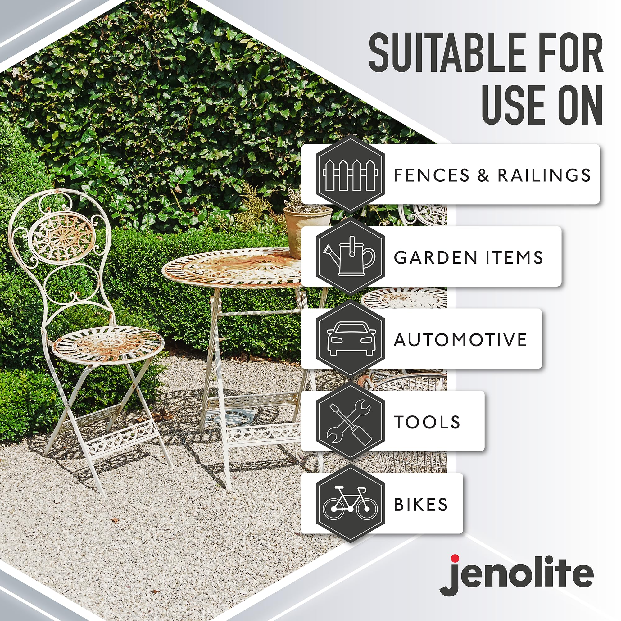 JENOLITE Rust Remover for Metal - Fast Acting No Drip Thick Liquid - Industrial Strength, Removes Rust Back to Bare Metal - 5oz