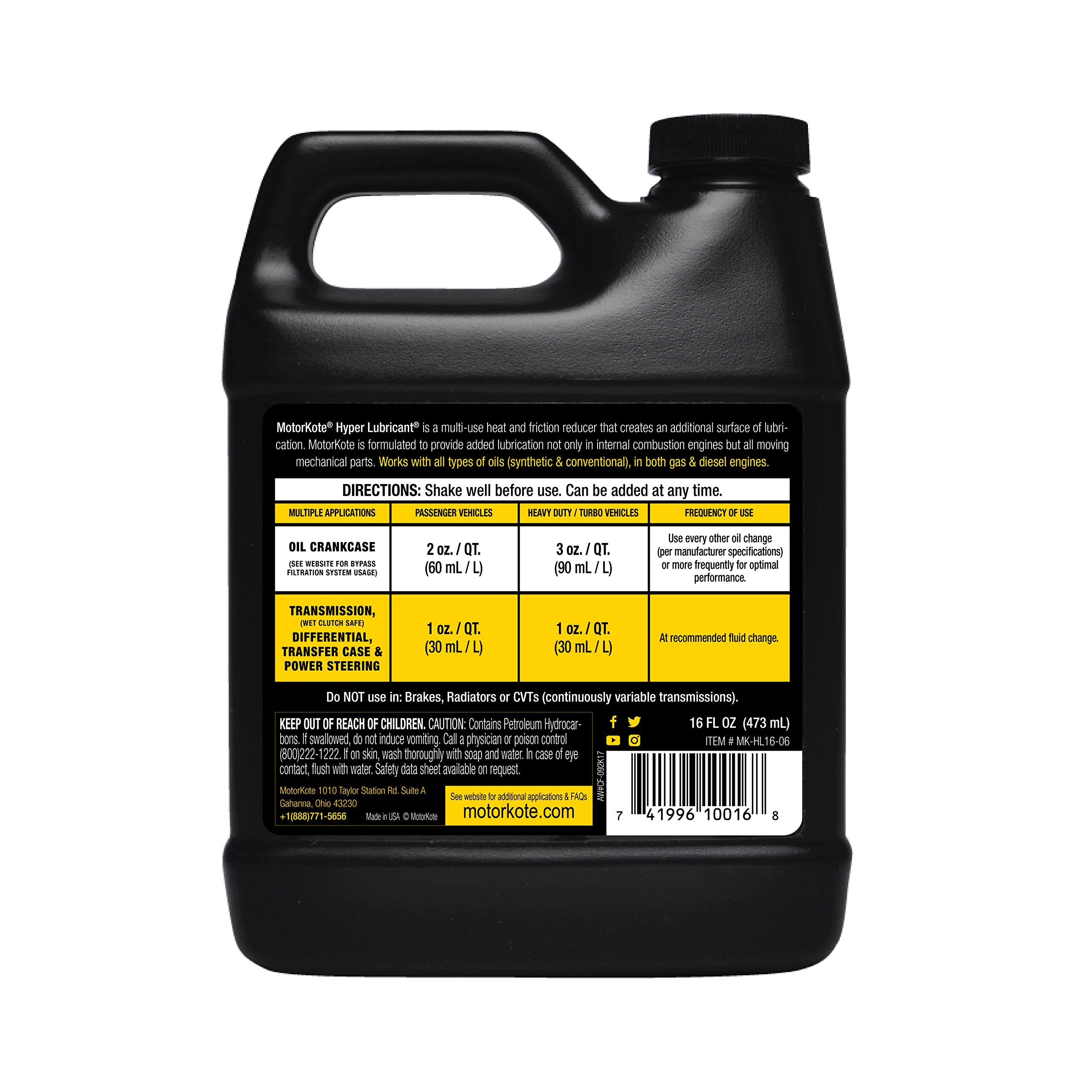 Motorkote Hyper Lubricant Engine Treatment, Mk-Hl16-06, 16-Ounce, Single