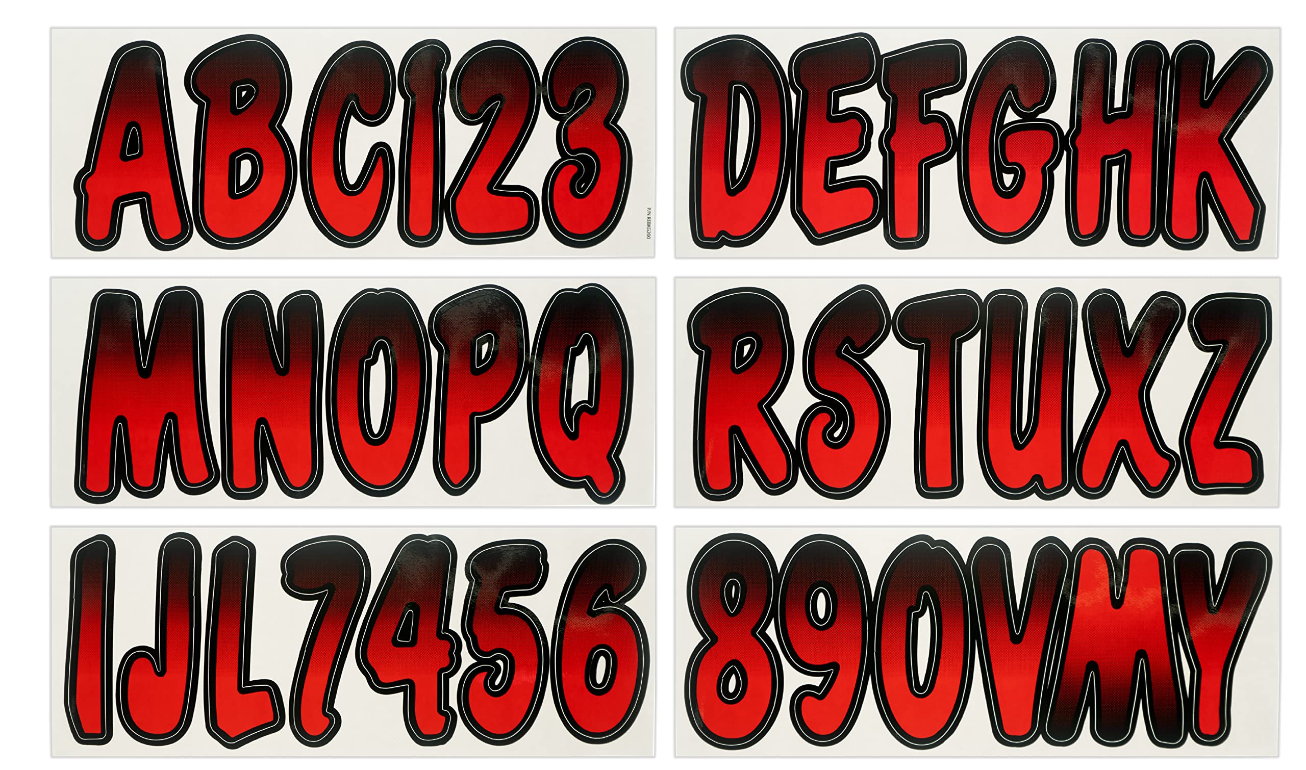 Hardline Products Rebkg200 200 Series 3'' Letter/Number Kit - Red/Black