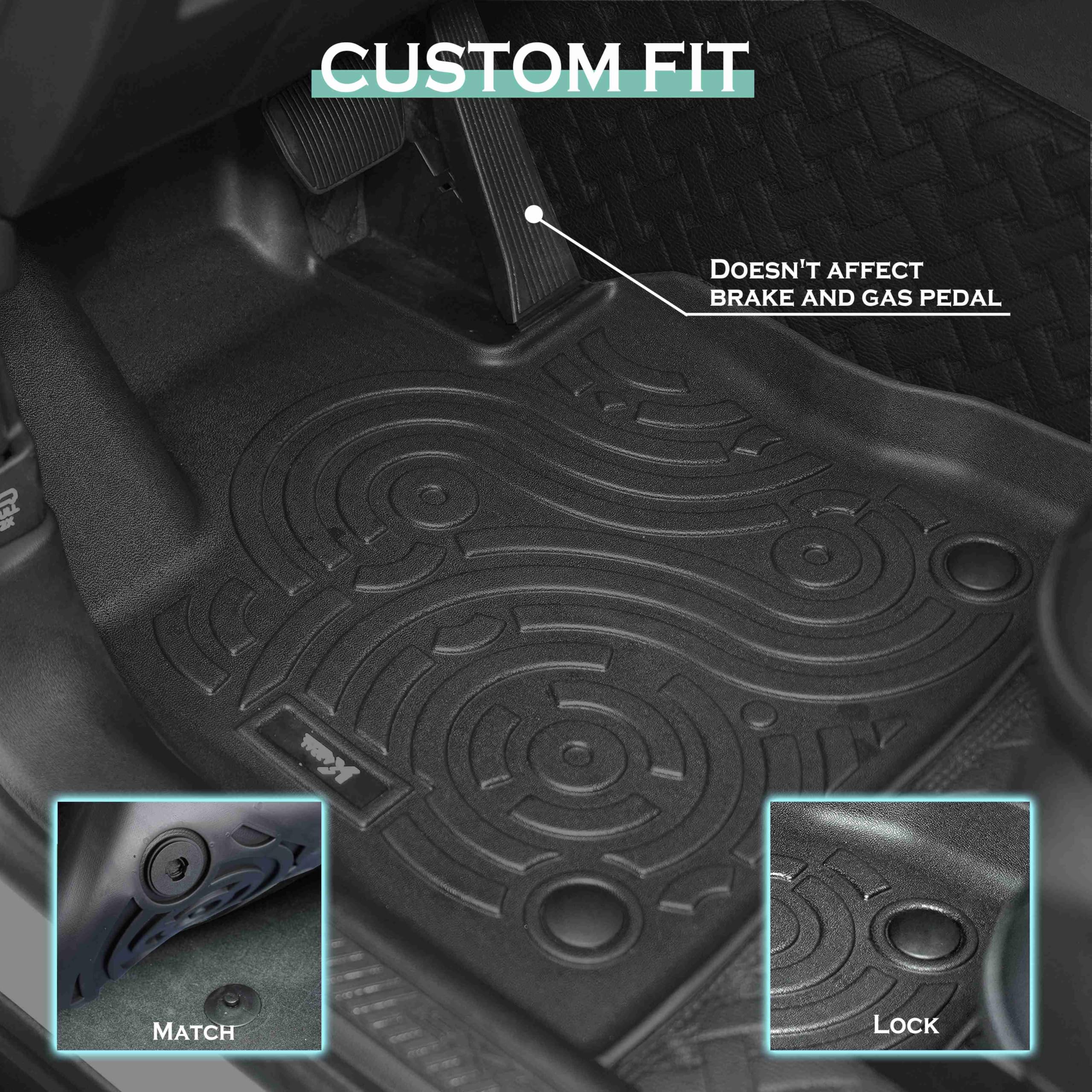 Karpal Floor Mats Cargo Liner Fit For 2020-2024 Ford Explorer 6 Seats, Tpe All Weather Floor Liners Fit For 1St & 2Nd & 3Rd Row