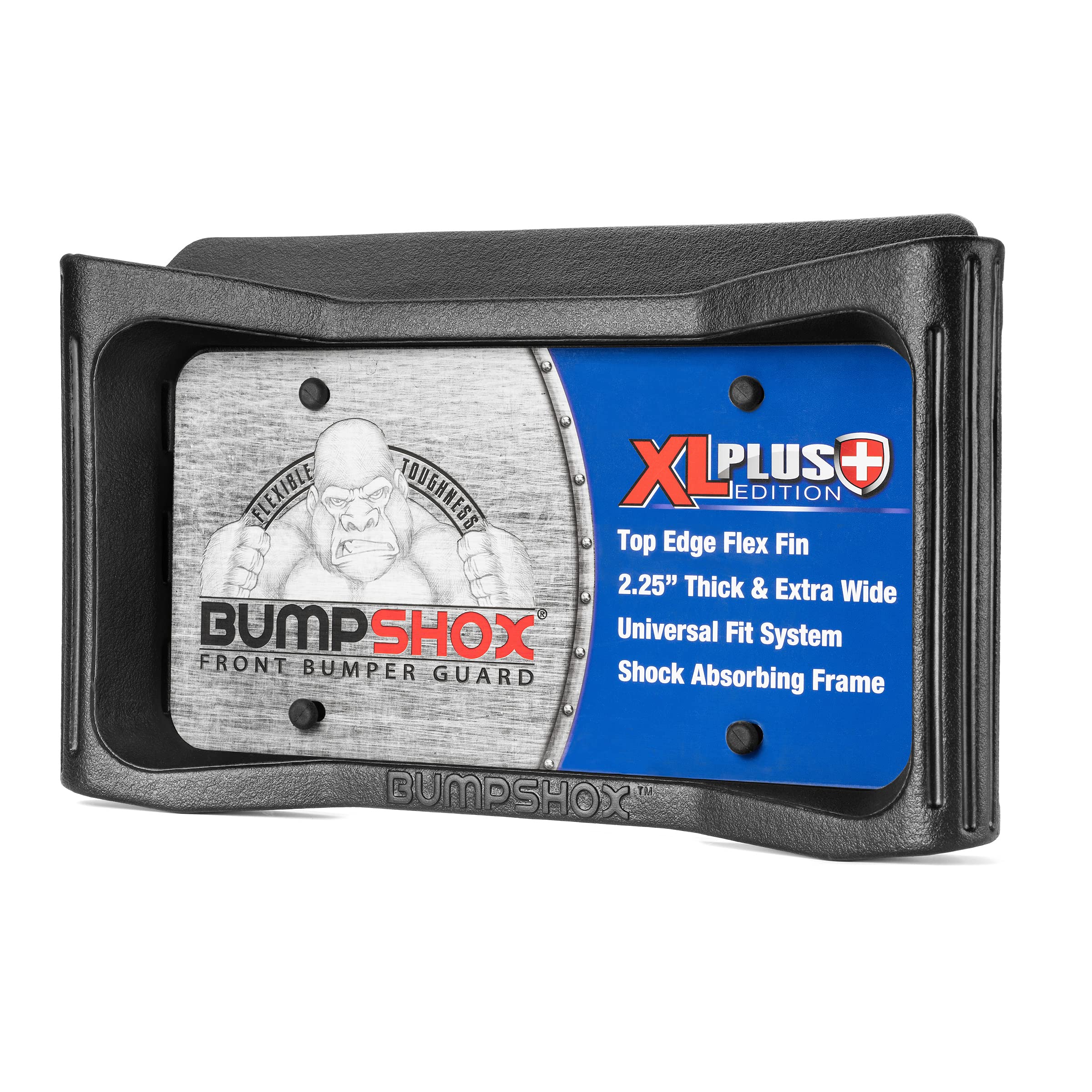 Bumpshox - The Ultimate Front Bumper Guard & Front Bumper Protection License Plate Frame. Tougher Than Steel! (Bumpshox Xl Plus