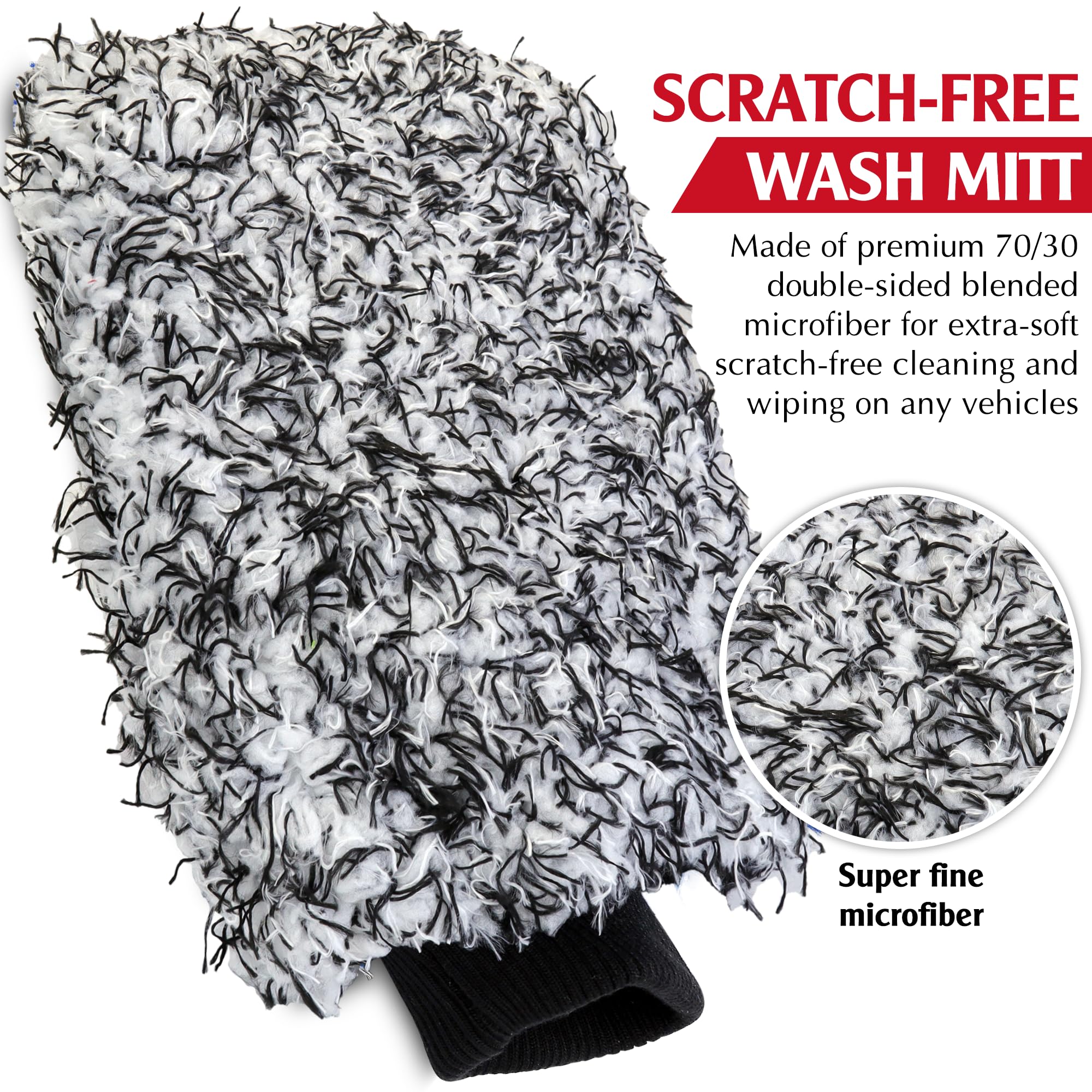 Takavu Microfiber Cleaning Mitt, 2 Pack Premium Cyclone Car Washing Gloves, Scratch-Free Lint-Free Wash Mitts, Holds Tons Of Sud