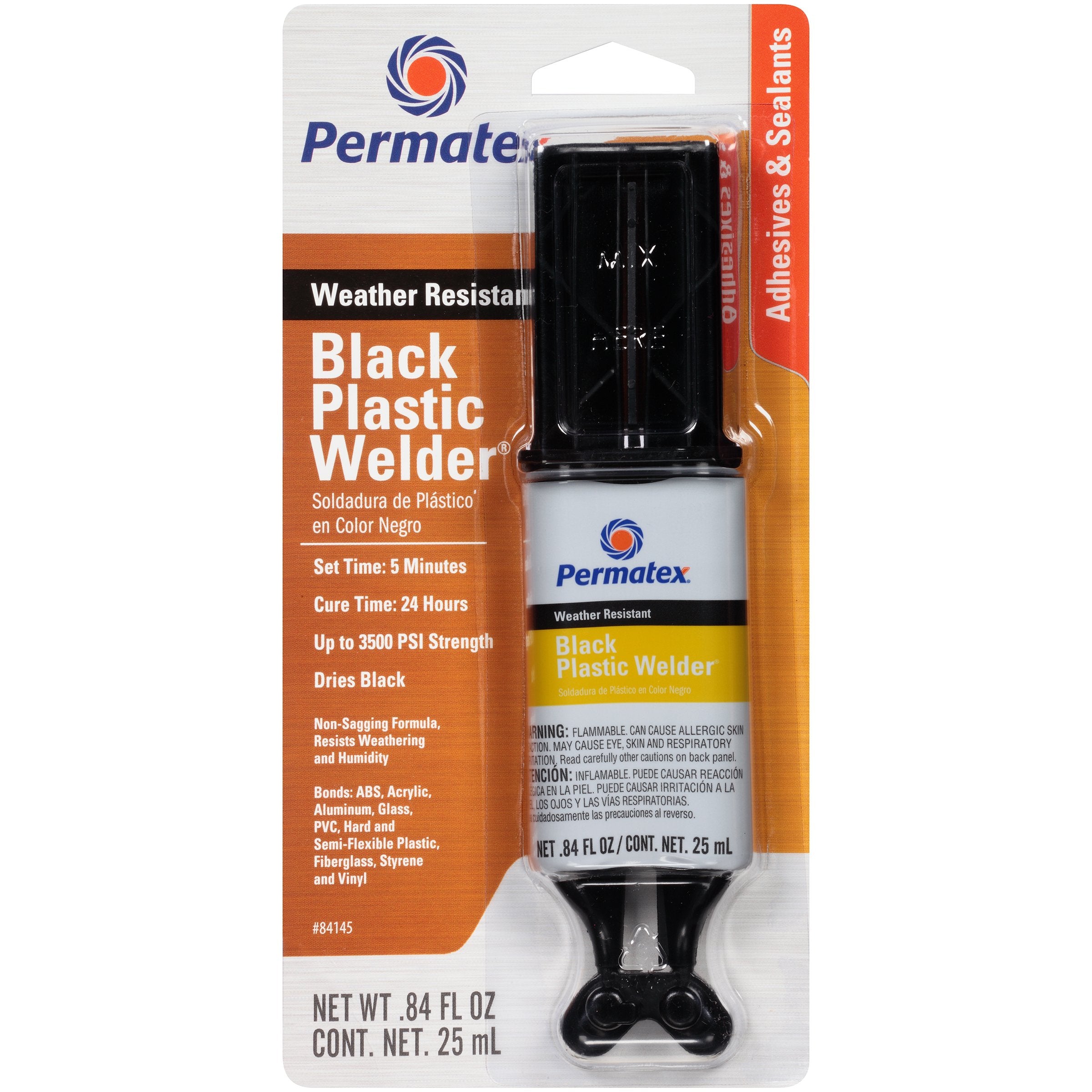 Permatex 84145-12PK Permapoxy Black Plastic Weld, 0.84 fl. oz. (Pack of 12)