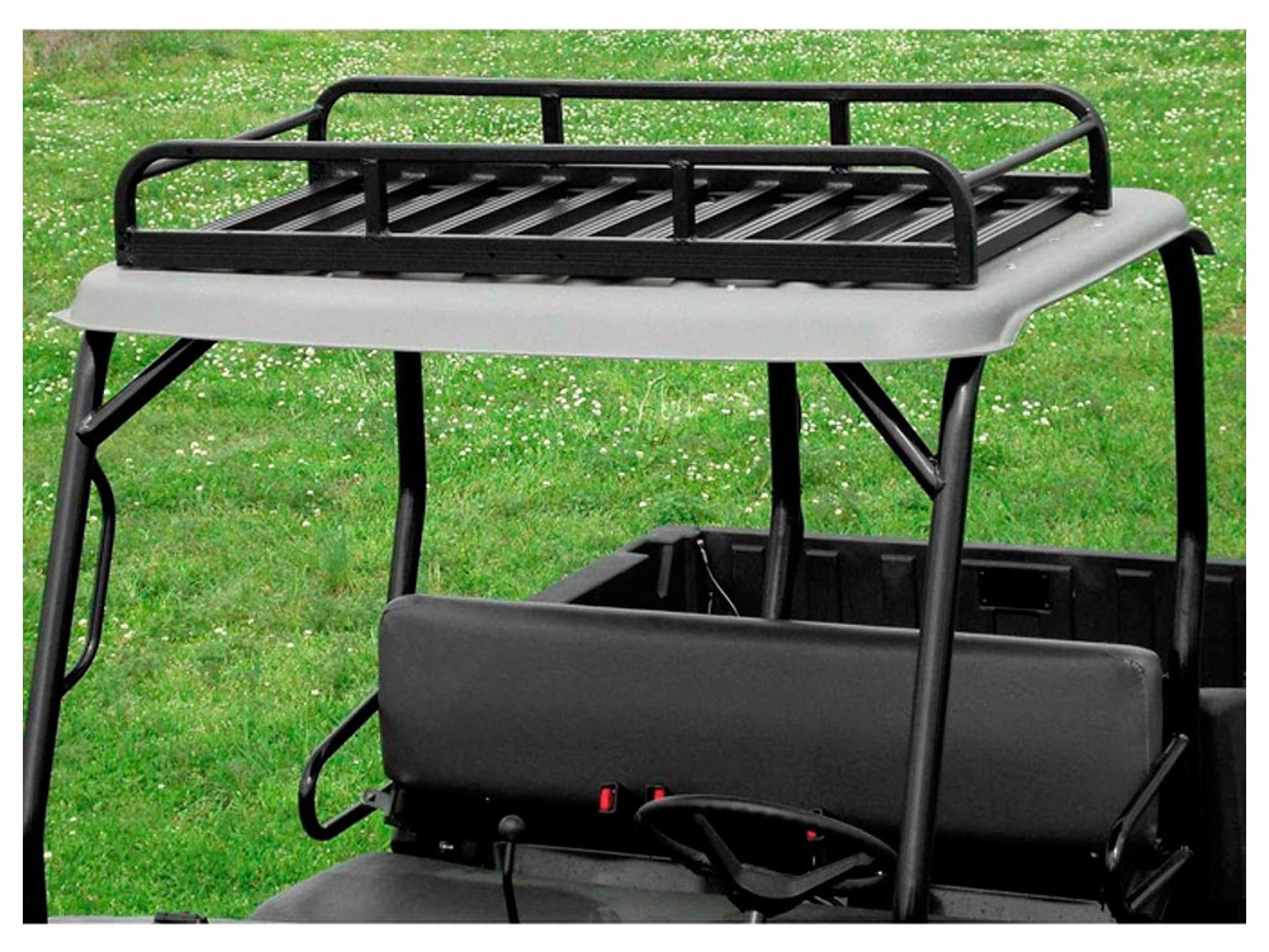 Great Day UTV Roof Cargo Rack - 22 x 50 x 7 Carrying Cradle - 100 lbs Weight Capacity - Aluminum Frame - Black Powder-Coated Fin