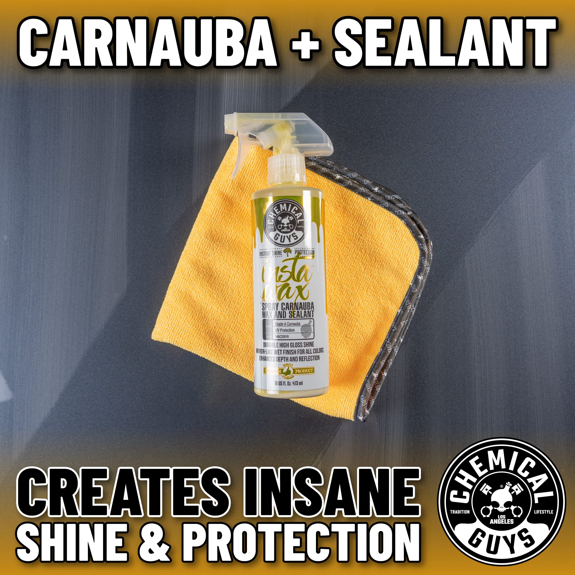 Chemical Guys Wac20964 Instawax Liquid Carnauba Shine And Protection Spray, Safe For Cars, Trucks, Suvs, Motorcycles, Rvs & More