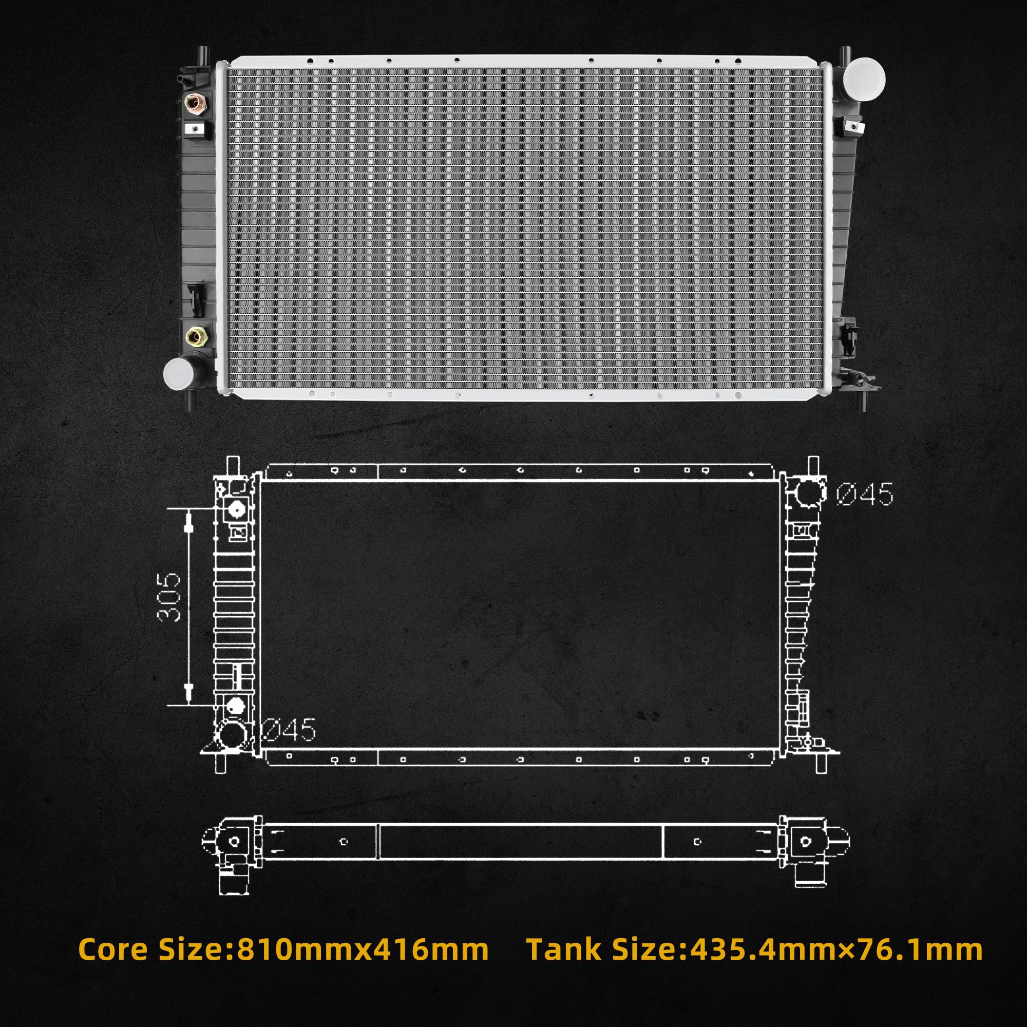 Dwvo Radiator Replacement Compatible With 1997 Ford F-250 1997-2002 Expedition 1997-2003 F-150 F-250 F-350 Super Duty 2004 F-150