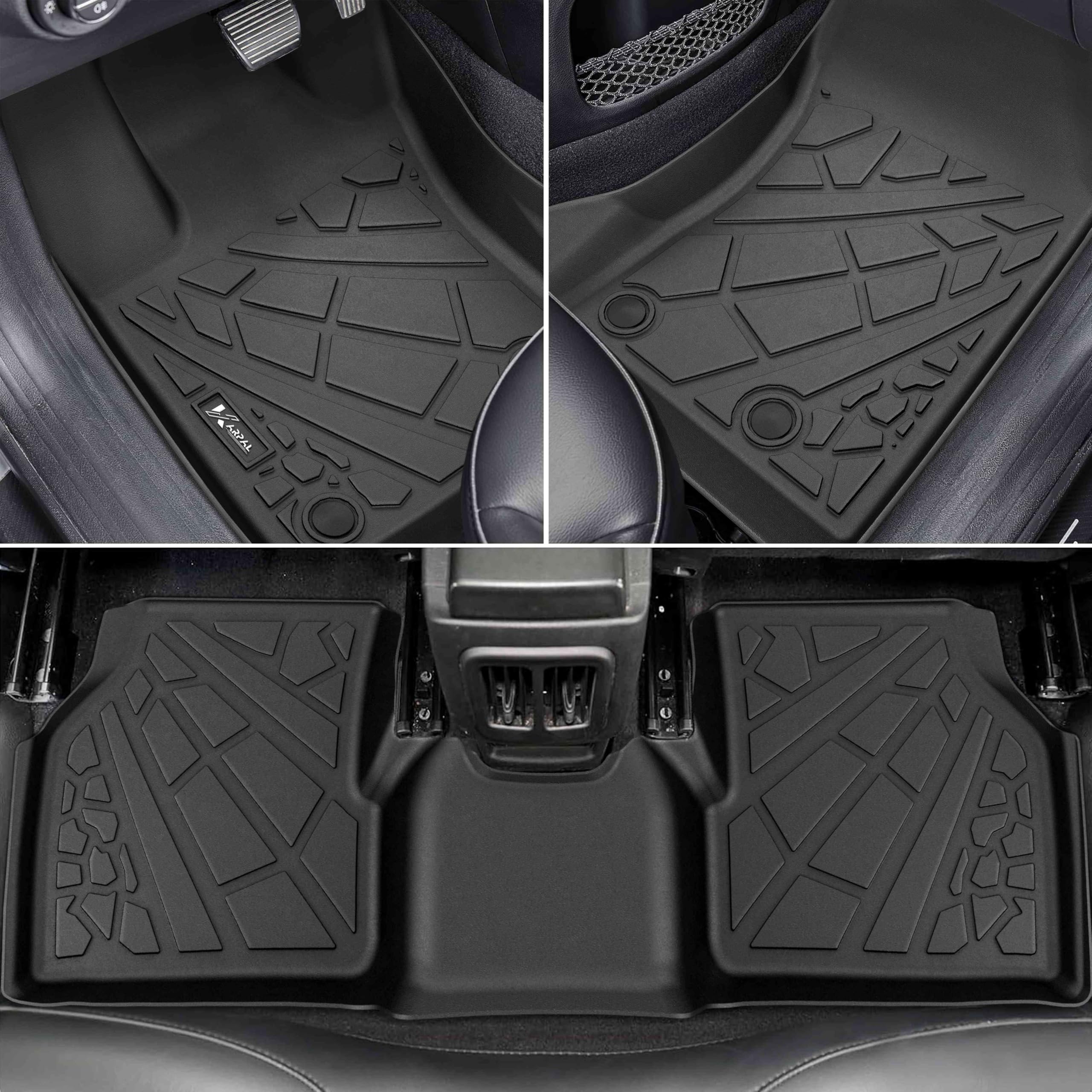 Karpal Floor Mats Fit With 2017-2025 Jeep Compass, Tpe All-Weather Front & Rear Row Mats With Cargo Liner Full Set Car Mats - Bl