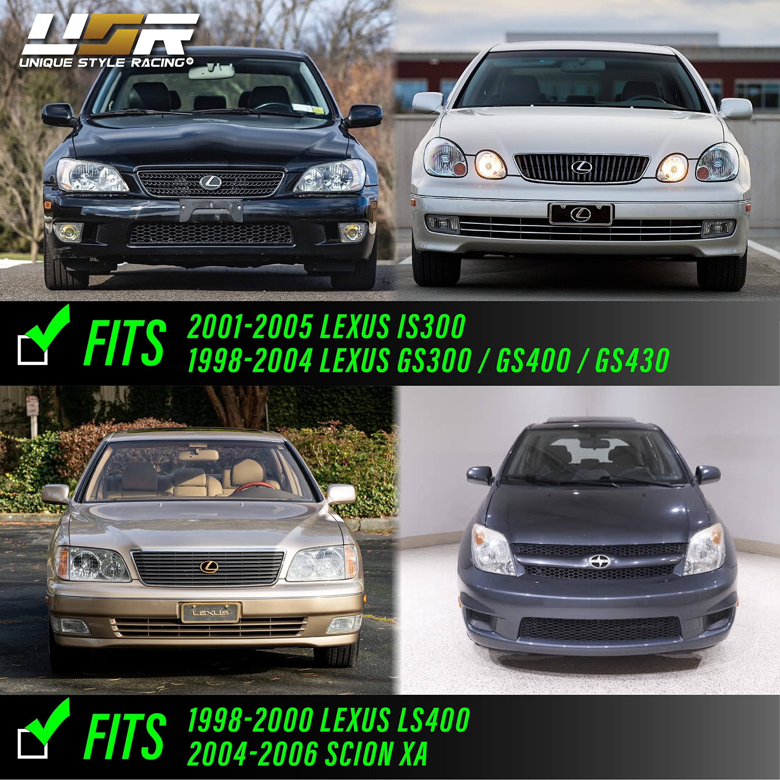 Depo Clear Lens Front Bumper Side Marker Light With Amber Bulbs Compatible With 2000-2005 Lexus Is200 / Is300 And 1998-2005 Lexus Gs300 / Gs400 / Gs430