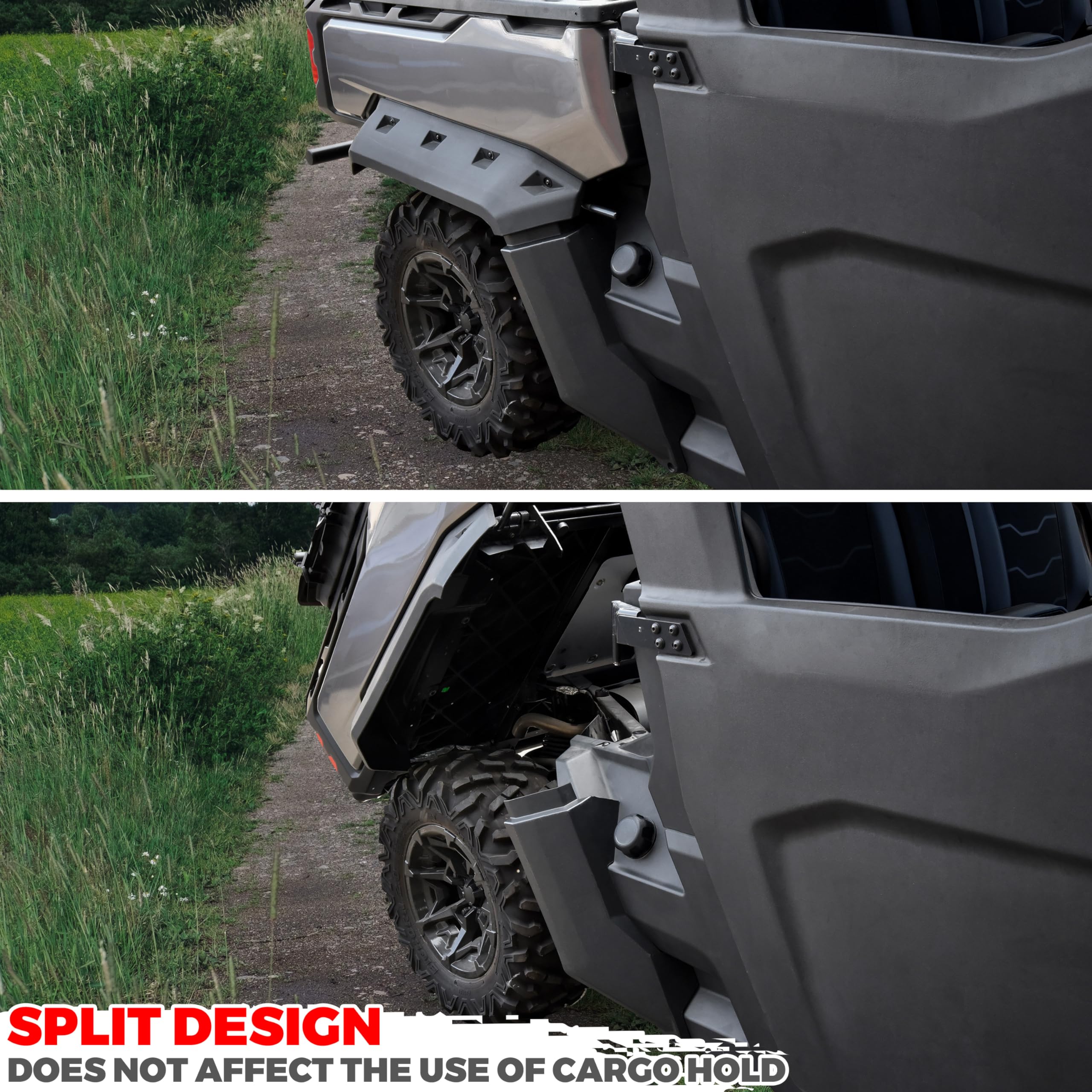 SAUTVS Heavy Duty Extended Front & Rear Fender Flares Kit Mud Flaps Mud Guards for Can-Am Defender HD5 HD7 HD8 HD9 HD10 MAX 2016