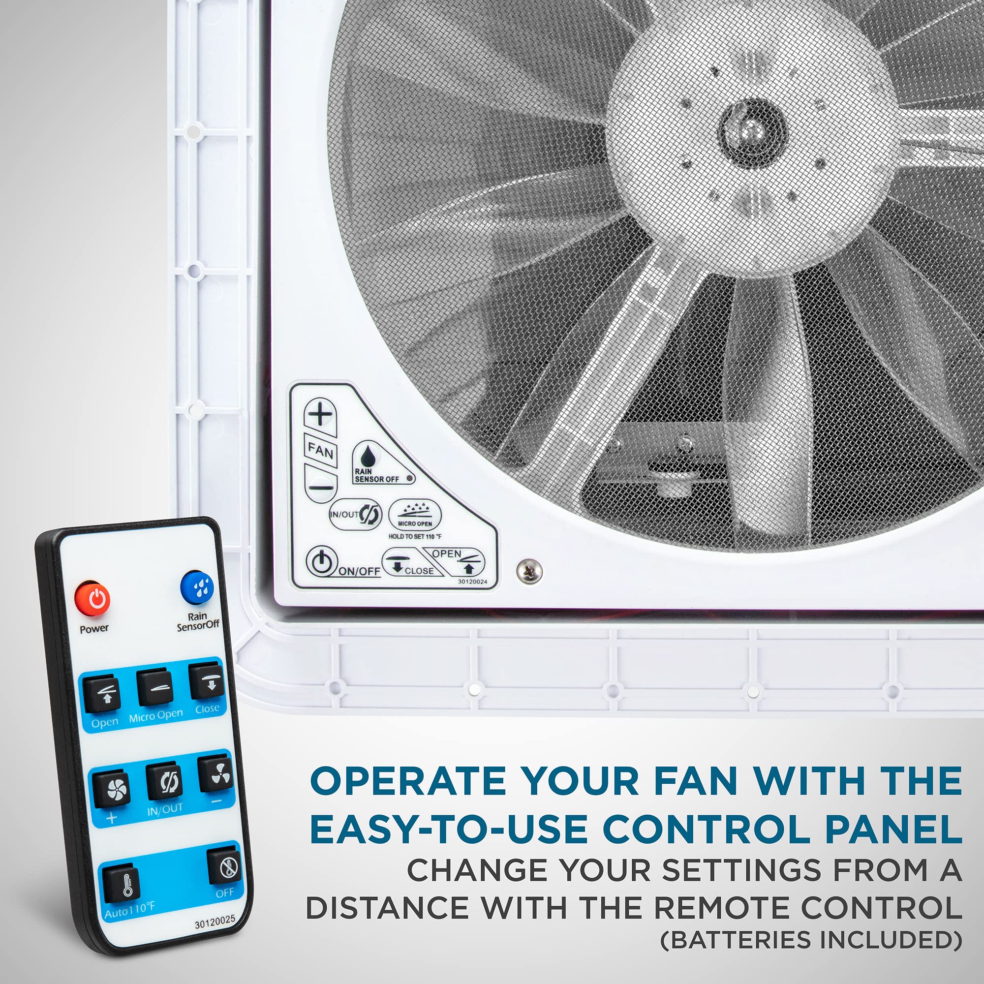 Hike Crew 14” RV Roof Vent Fan with Remote | 12V 6-Speed, Auto Temp & Rain Sensor, White Lid, Model 843812159487