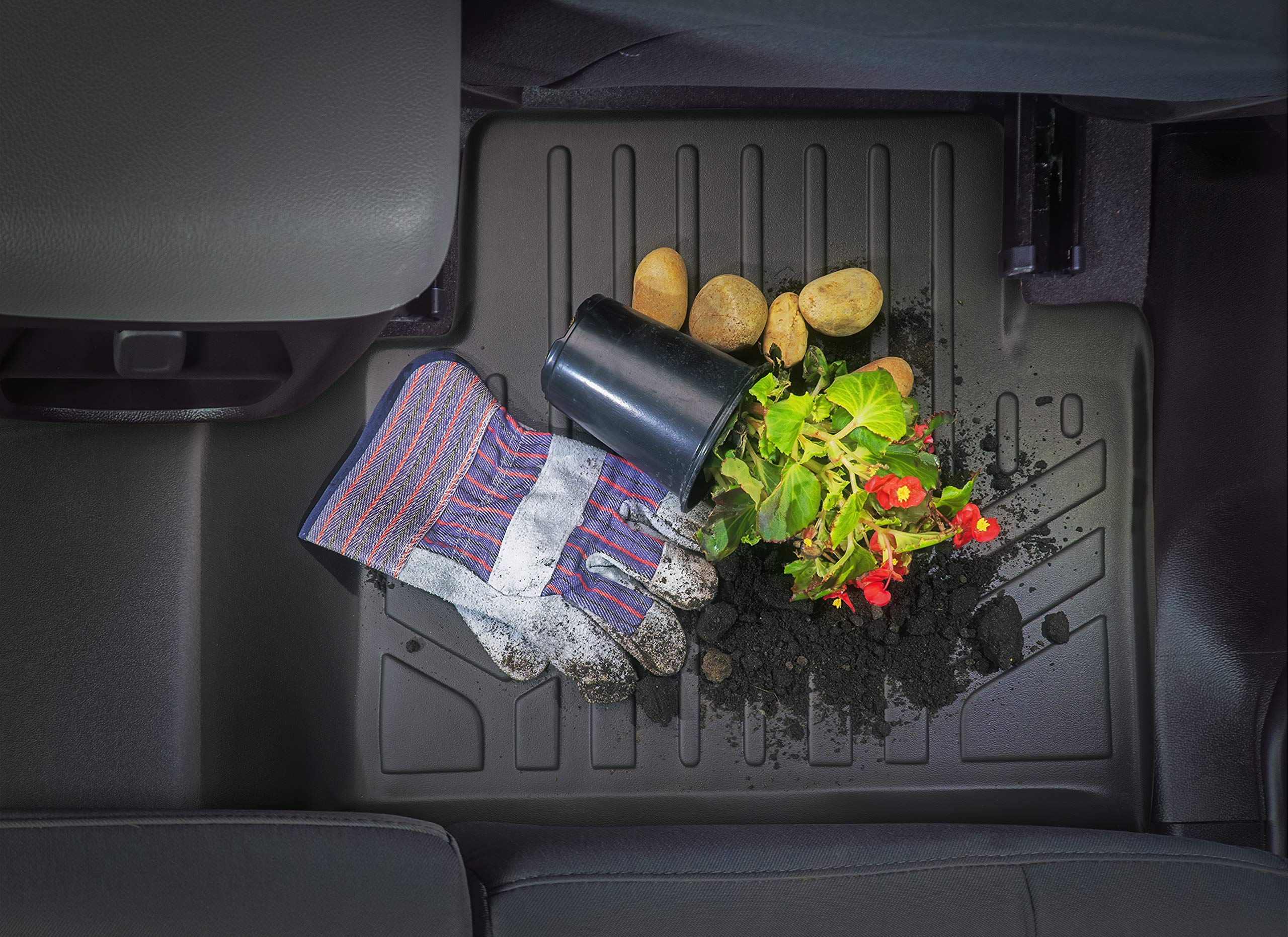 Smartliner All Weather Custom Fit Cargo Liner Trunk Floor Mat Black Compatible With 2019-2022 Toyota Rav4 - All Models