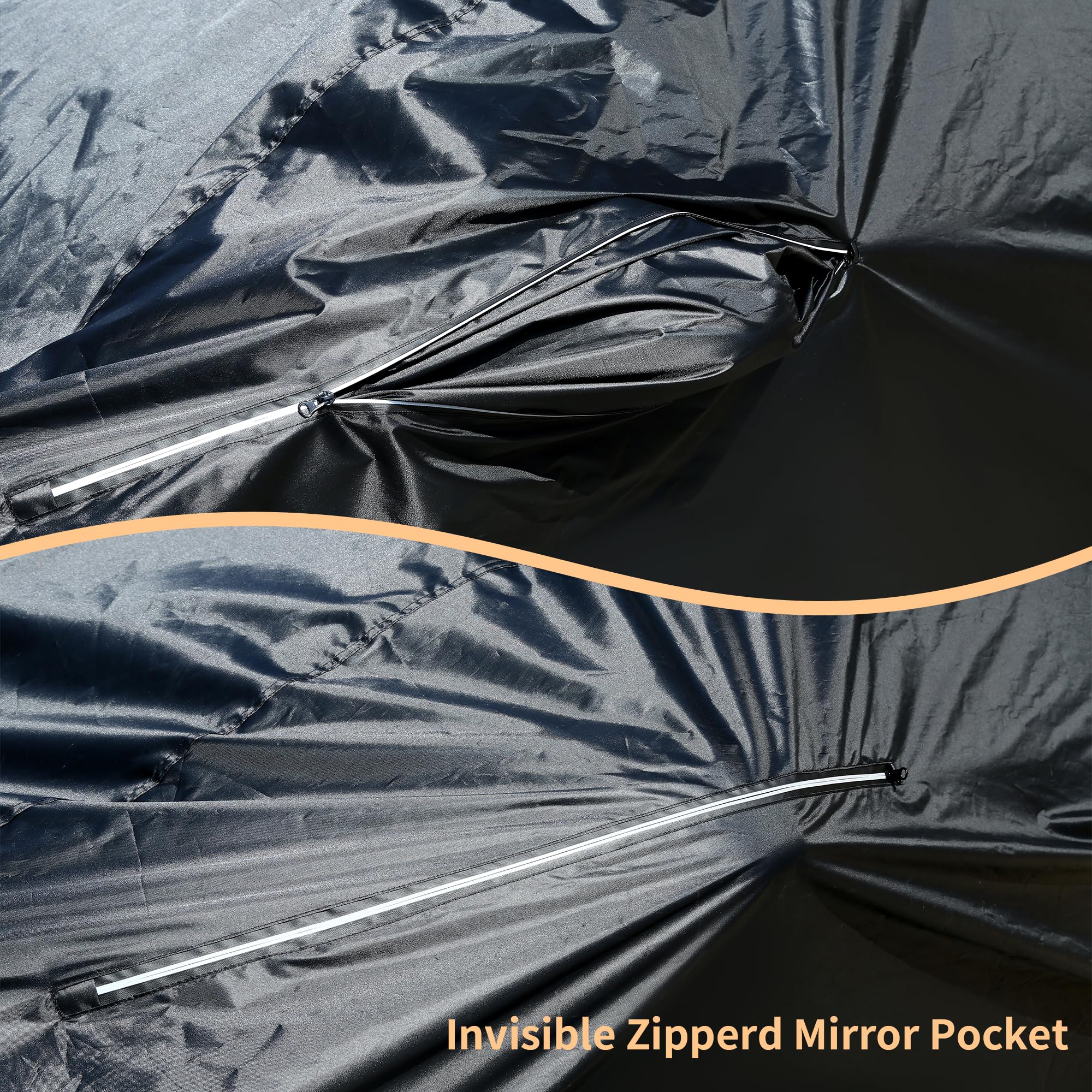 Coverado Car Cover Waterproof All Weather, Outdoor Car Covers For Automobiles With Zipped Mirror Pocket, Sun Uv Snow Wind Dust P