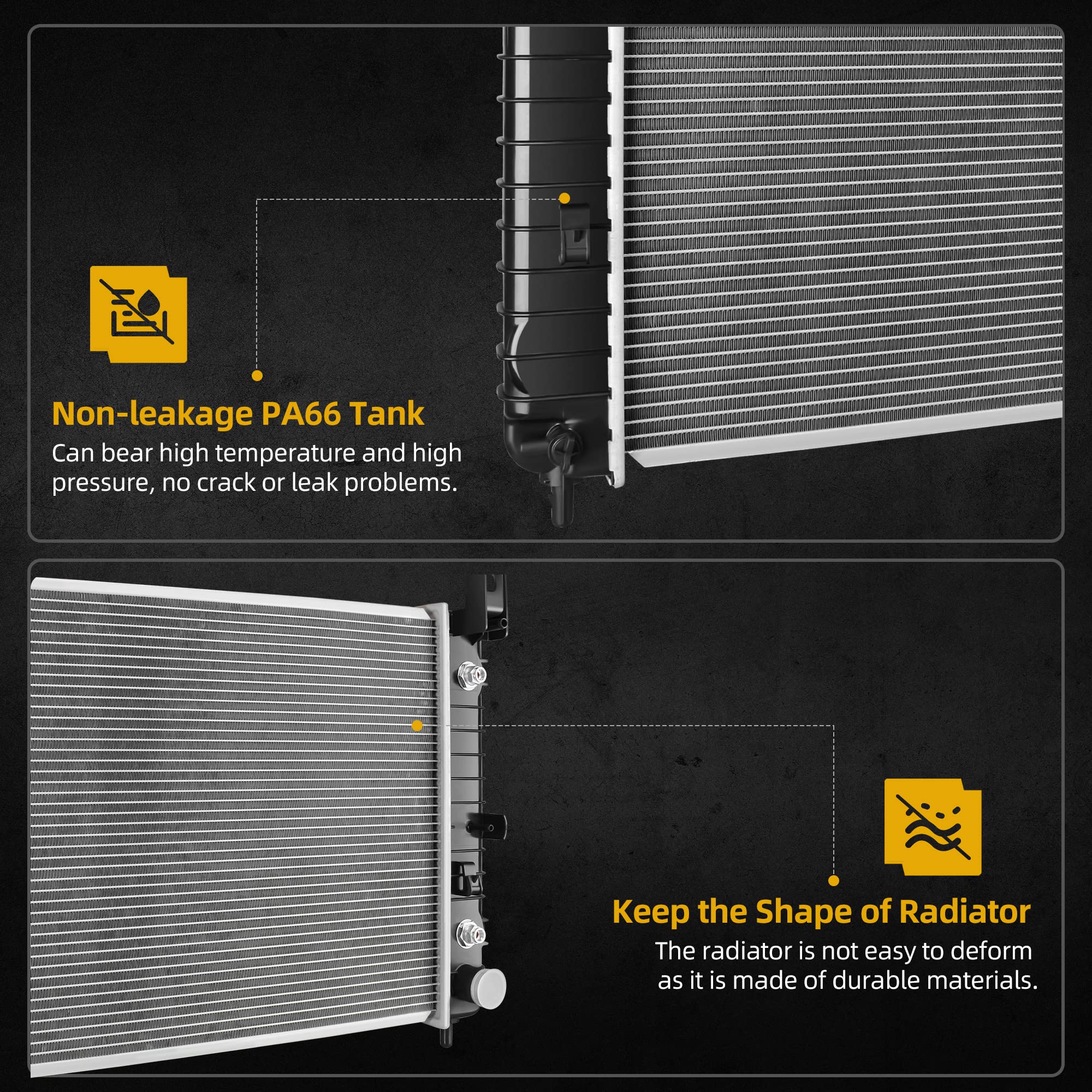 Dwvo Radiator Compatible With 28'' Core Radiator Compatible With 1999-2013 Chevy Silverado 1999-2007 Sierra Tahoe Yukon 2000-200