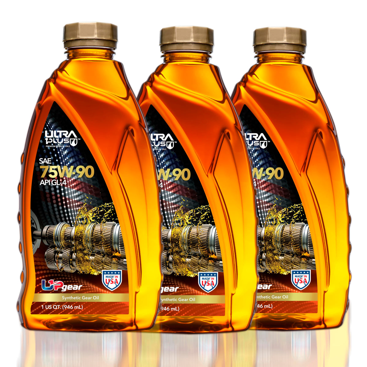 Ultra1Plus Sae 75W-90 Synthetic Gear Oil, Api Gl-4 (3 Pack Qt)