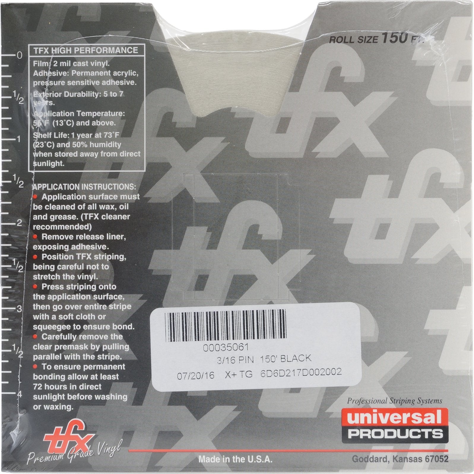 Universal TFX 0003089 - Auto Customizing Dual Pinstripe - 3/16&quot; x 150' (1/16” Stripe, 1/16&quot; Gap, Then 1/16” Stripe) - 089-Burgundy