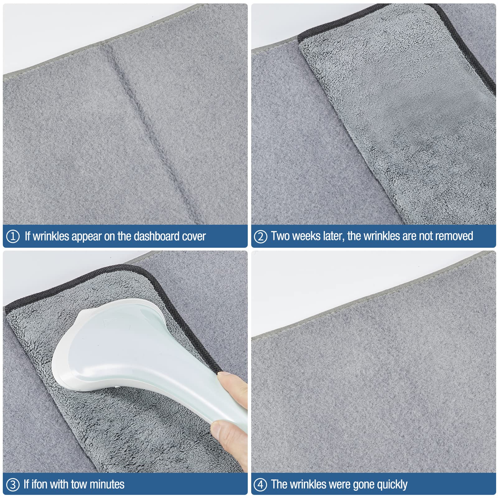 Berksyde Dashboard Dash Cover Mat Carpet Compatible With 2015-2018 F150(With Center Speaker)