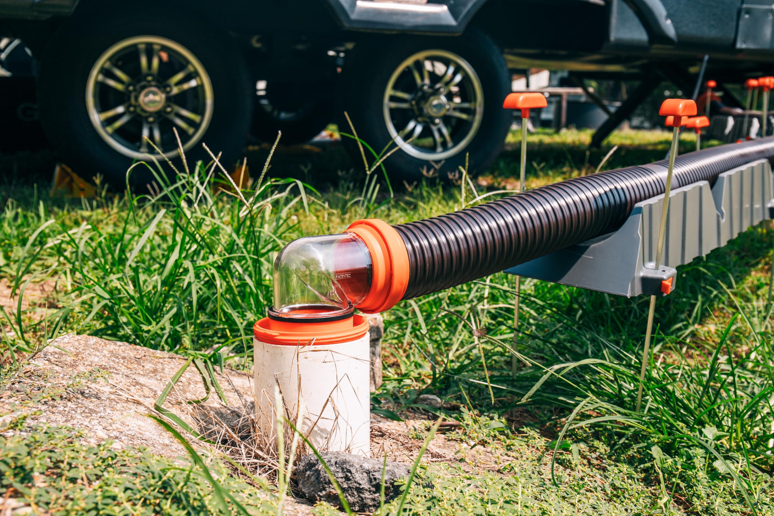 Camco Rhinoflex 20Ft Rv Sewer Hose Kit, Includes Swivel Fittings And Translucent Elbow With 4-In-1 Dump Station Fitting, Storage