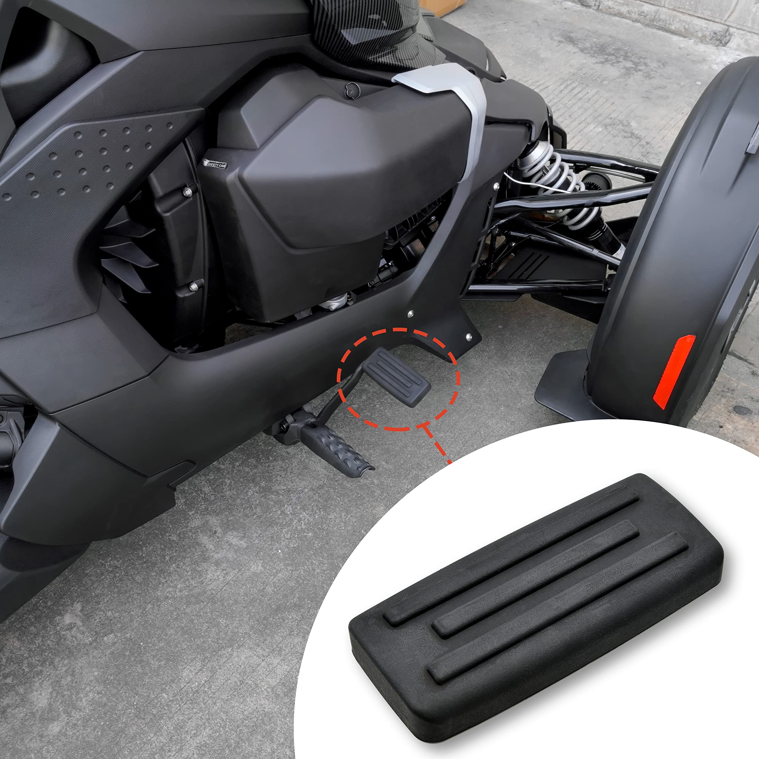 Sautvs Black Larger Brake Pedal For Can Am Ryker, Extended Brake Foot Rest Peg Pedal Footboards For Can-Am Ryker 600 900 Sport &