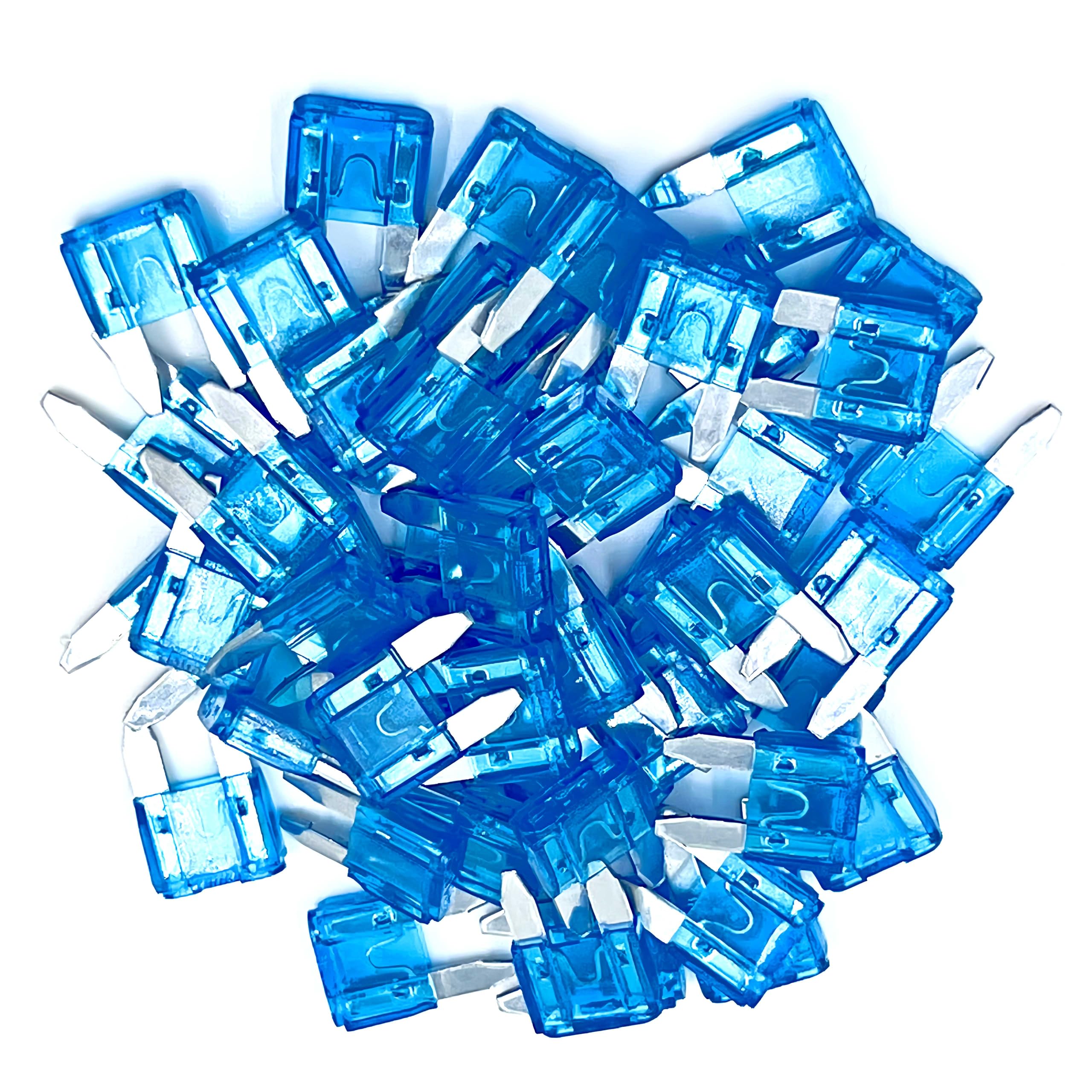 Xjlsgxusg 50Pcs 15Amp Mini Car Fuses, Blade Fuse Assortment Kit For Car, Marine, Truck, Rv Fuse Replacement