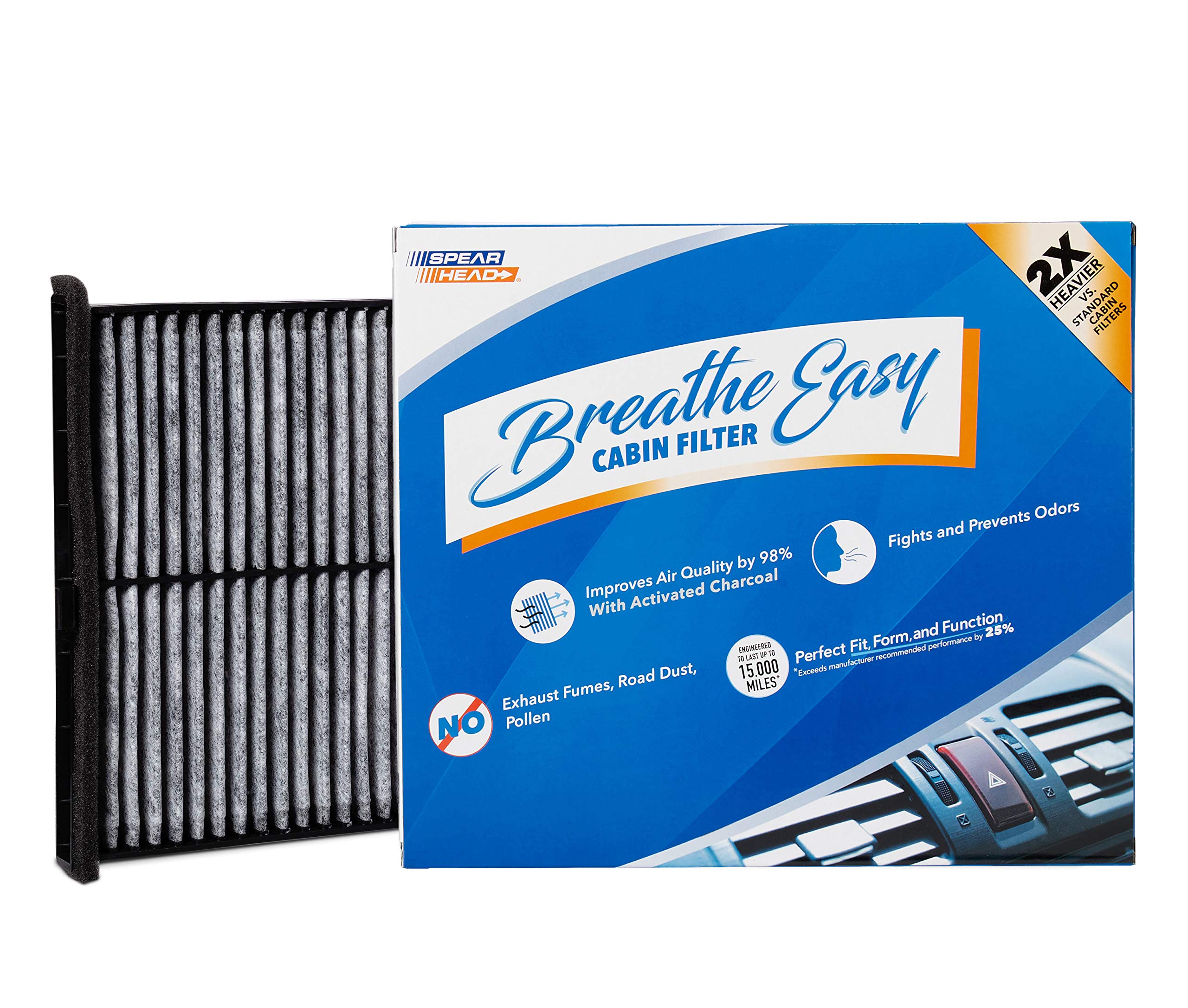 Spearhead Odor Defense Breathe Easy AC & Heater Cabin Filter | Fits 2014-18 Mazda 3, 2014-21 Mazda 6, 2013-22 CX-5 Like OEM | Up