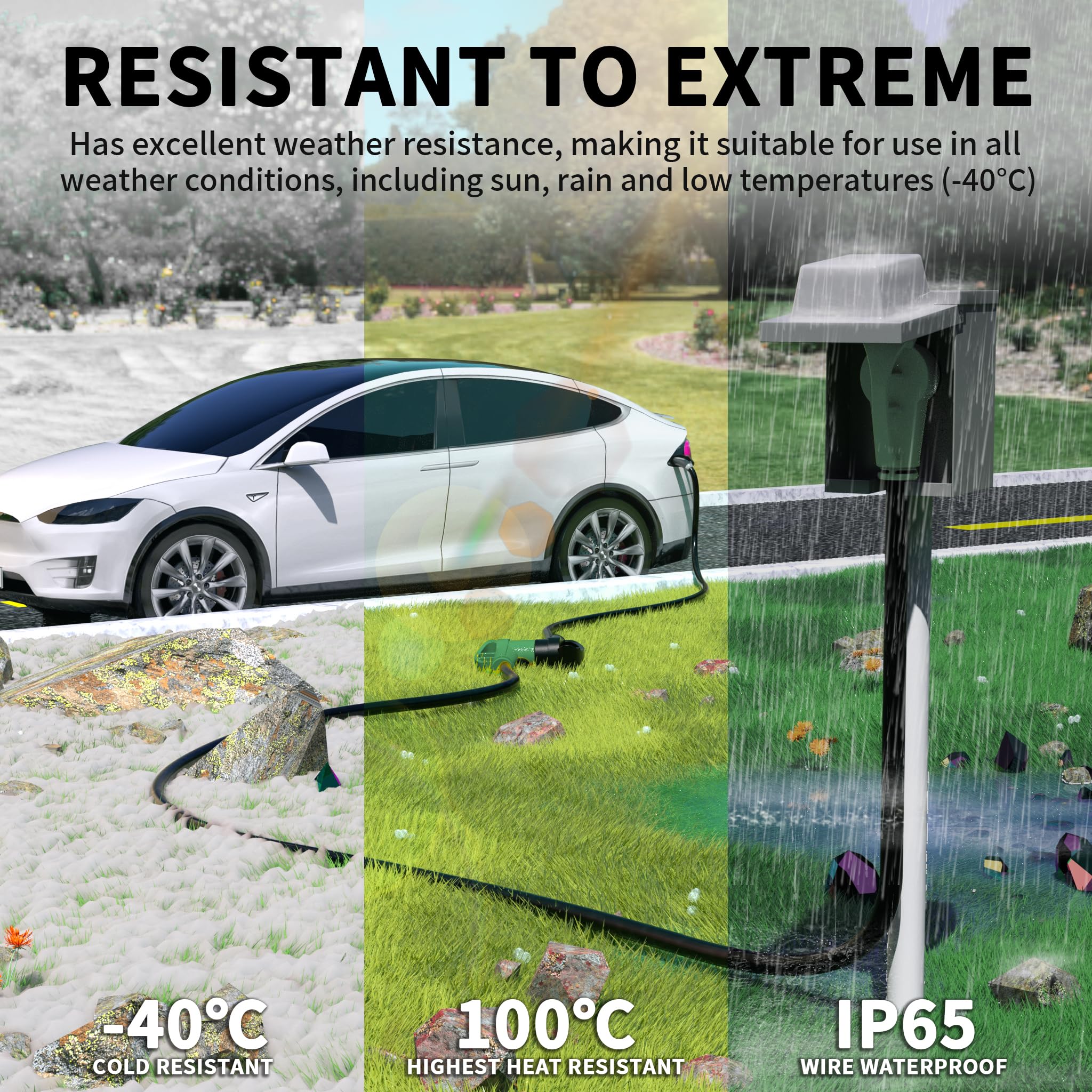 Powgrn 30 Amp Rv Extension Cord 75 Ft Outdoor With Grip Handle, Flexible Heavy Duty 10/3 Gauge Stw 3 Prong Rv Power Cord Waterpr