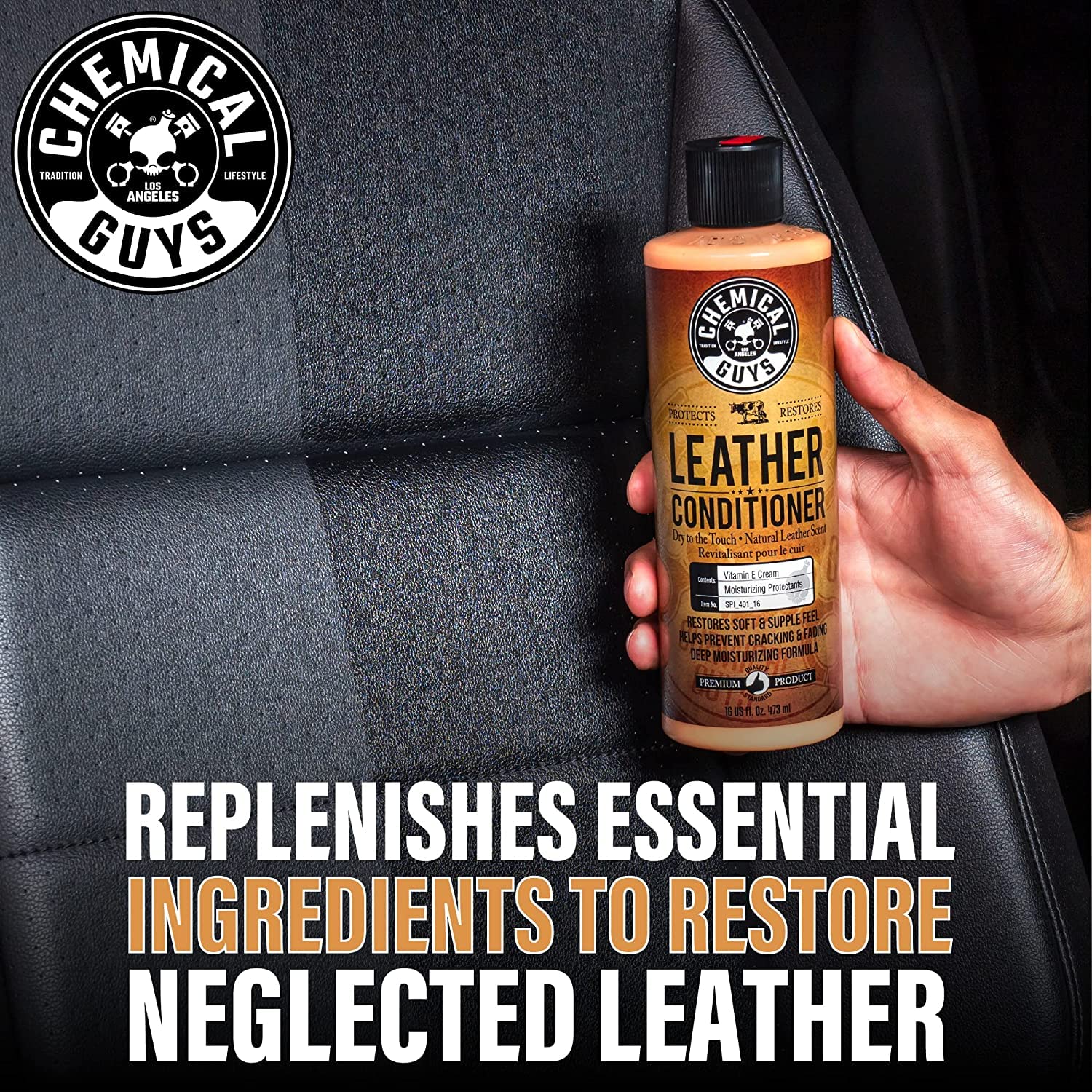 Chemical Guys Spi1091601 Leather Cleaner And Conditioner Leather & Interior Care Bundle + Spi22016 Total Interior Cleaner & Prot